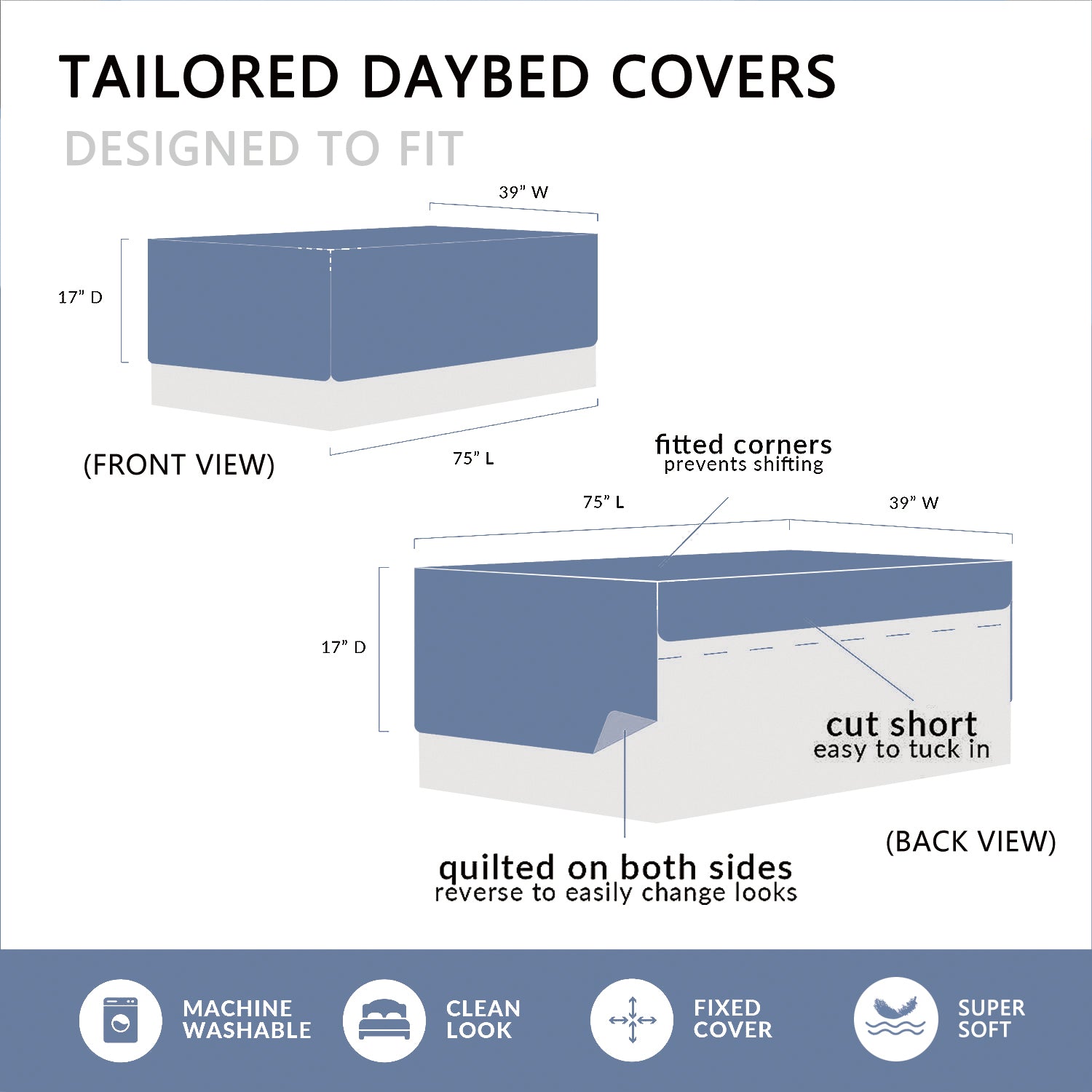 6 Piece Legacy Daybed Bedspread Cover Set (75" x 39")
