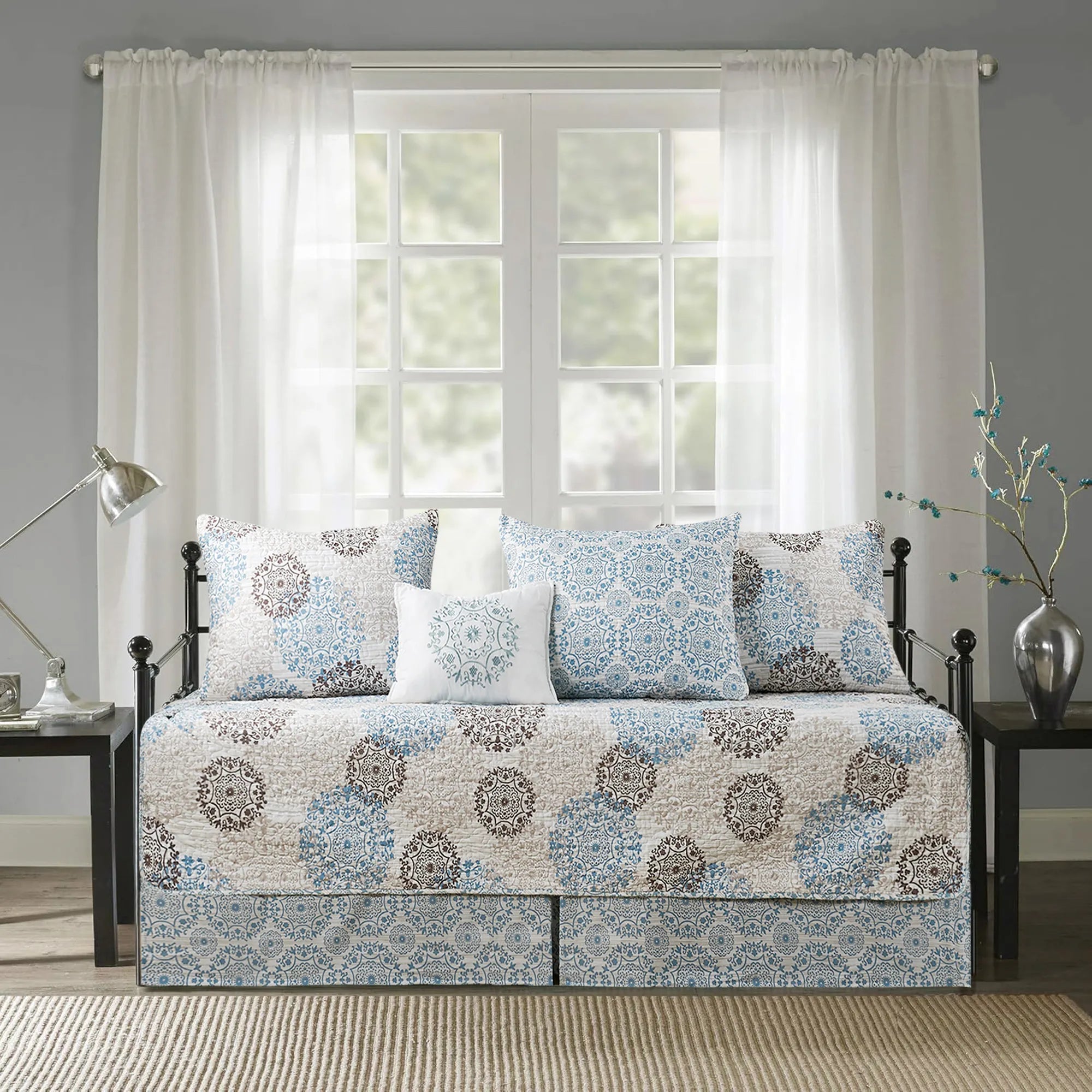 6 Piece Marina Medallion Daybed Bedspread Cover Set (75" x 39")