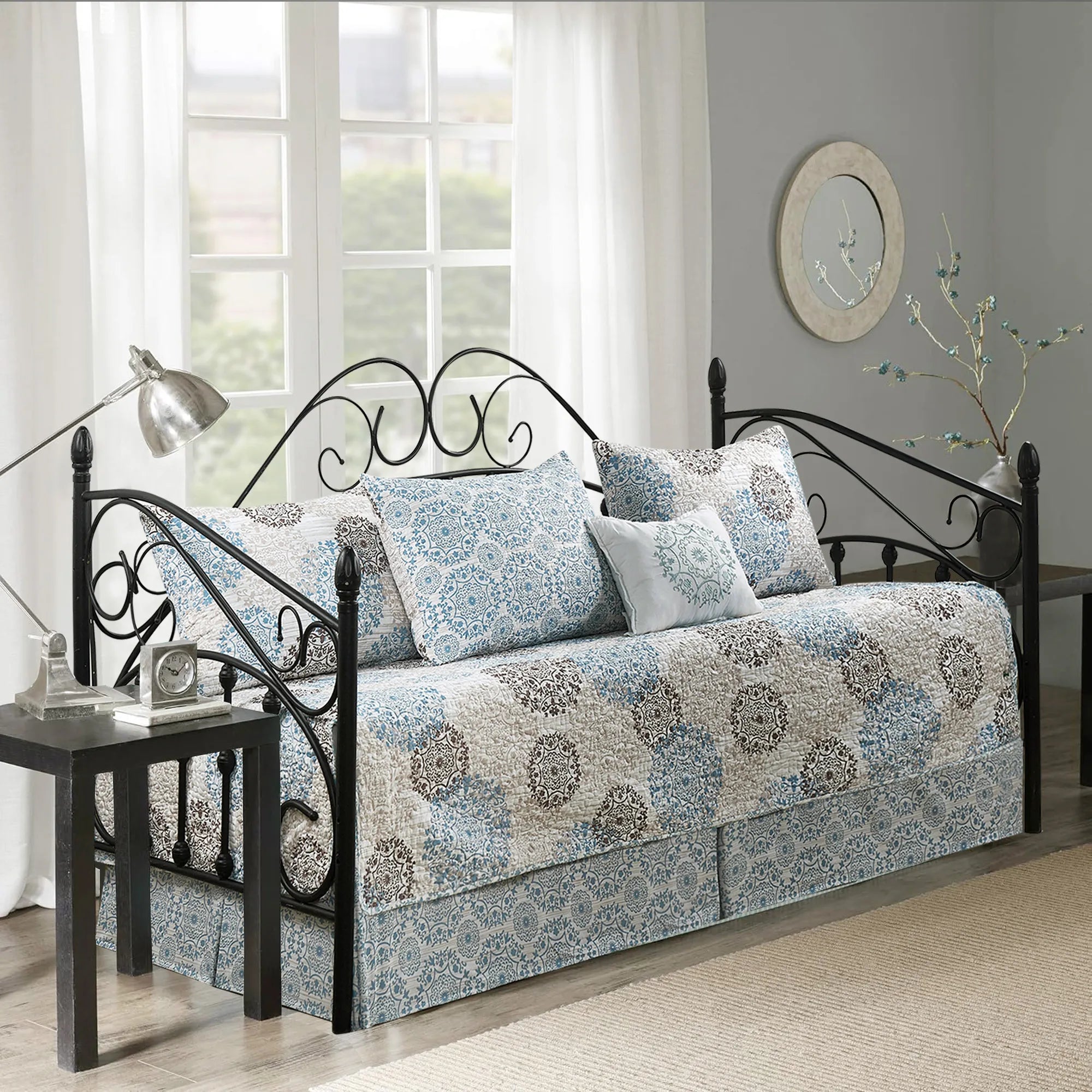 6 Piece Marina Medallion Daybed Bedspread Cover Set (75" x 39")
