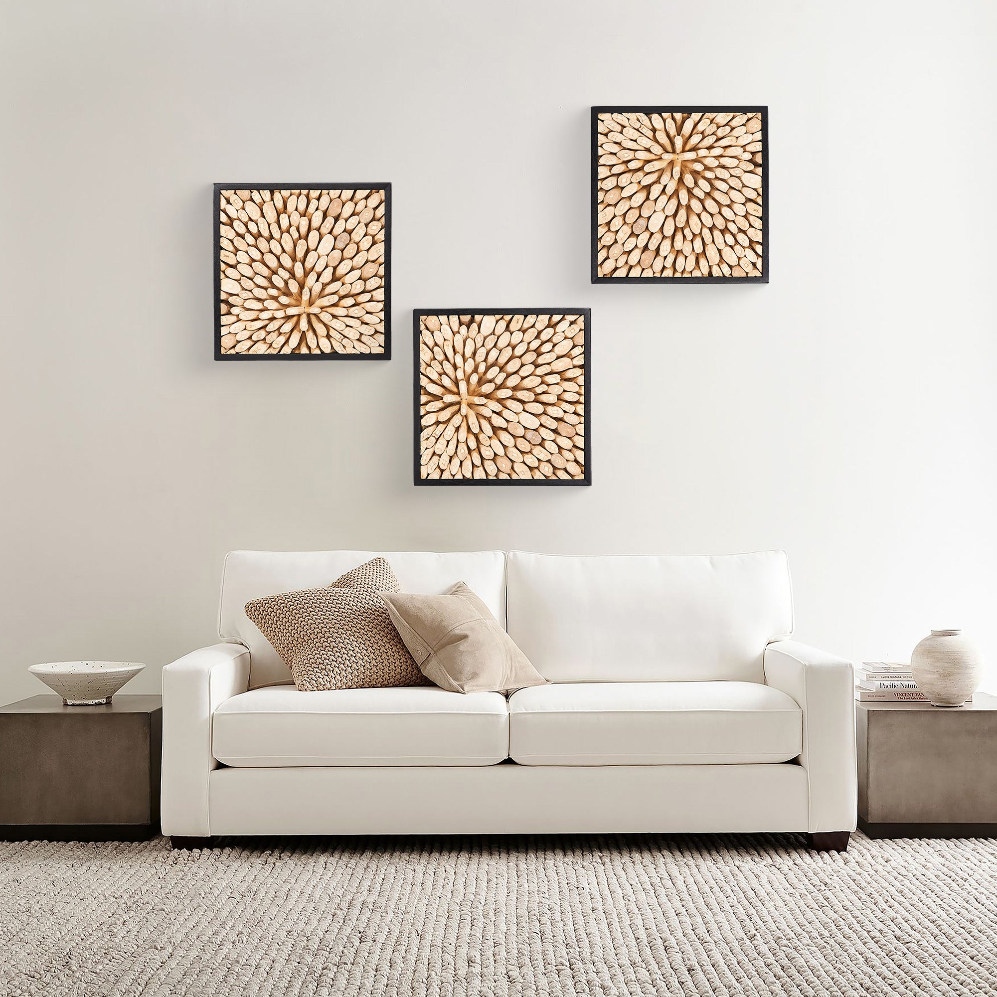Focus Square Teak Wall Art (17" x 17" x 1.6")