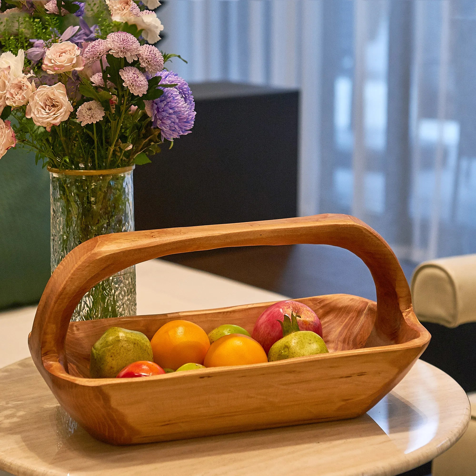 Rectangle Cedar Wood Serving Basket (16.8" x 8.2" x 7.8")