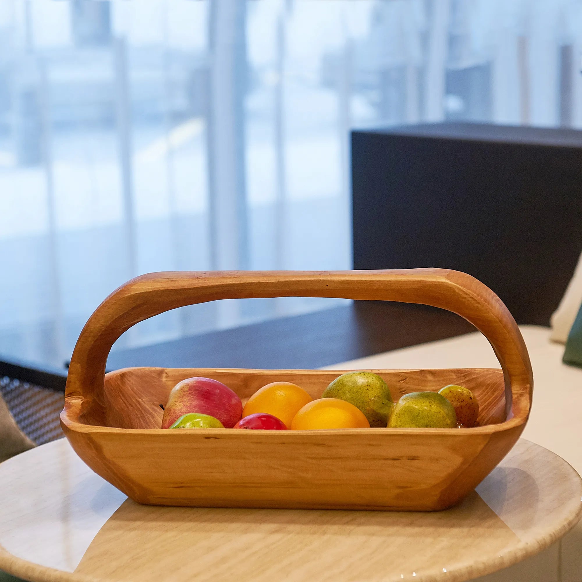 Rectangle Cedar Wood Serving Basket (16.8" x 8.2" x 7.8")