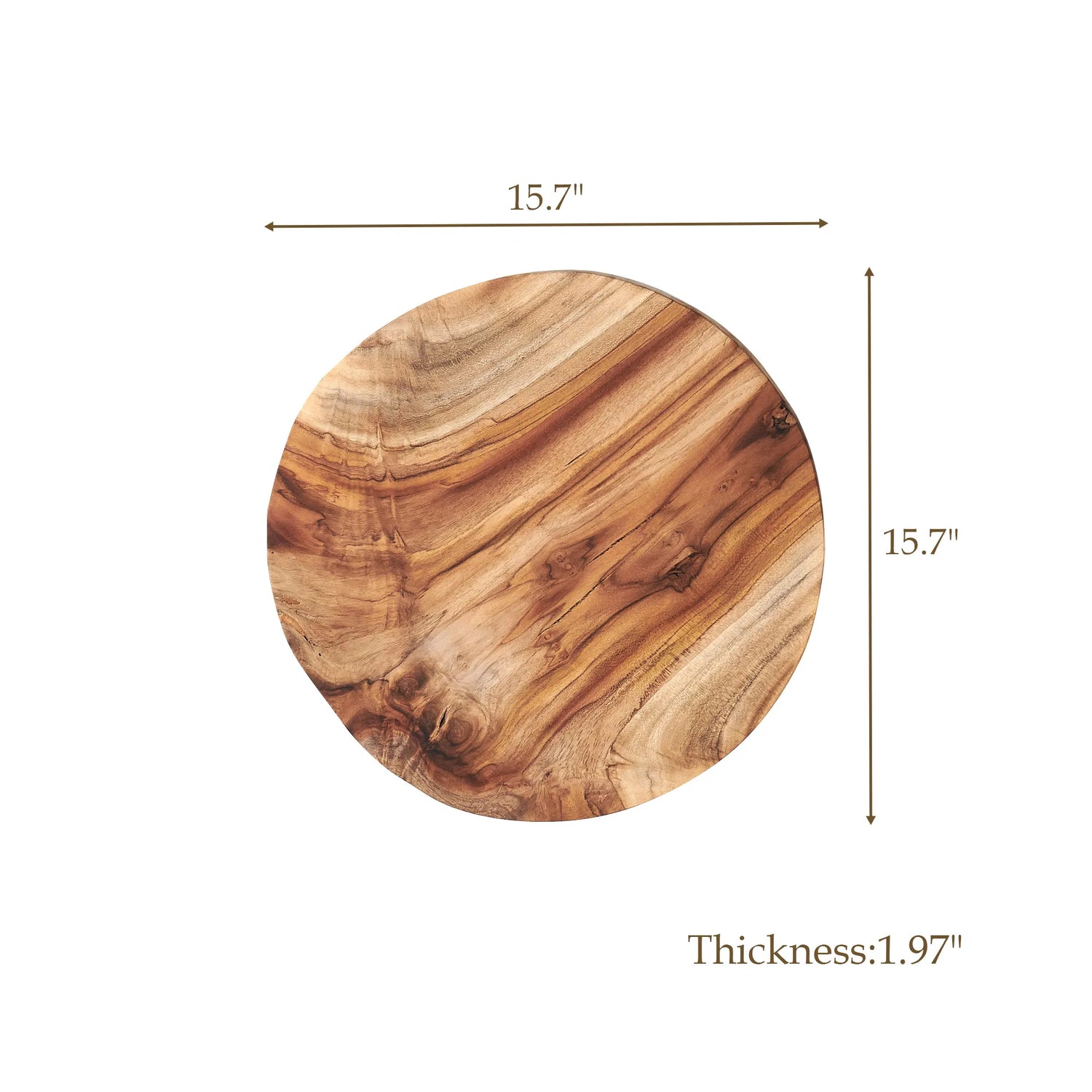 Teak Round Wood Slab-15.7" x 15.7"