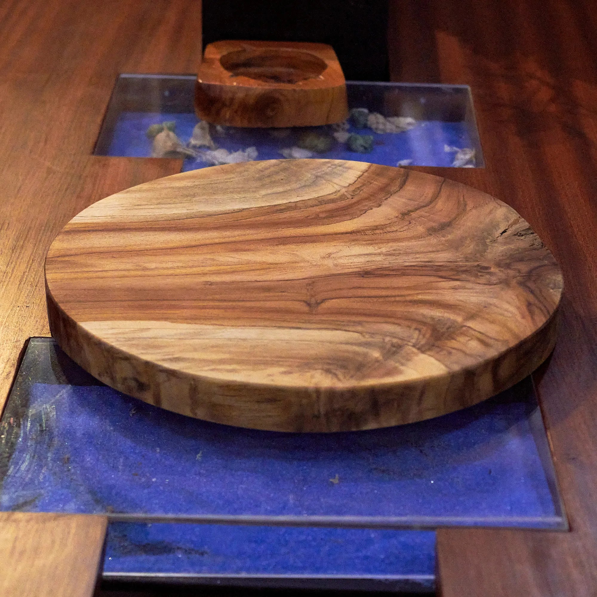 Teak Round Wood Slab-15.7" x 15.7"