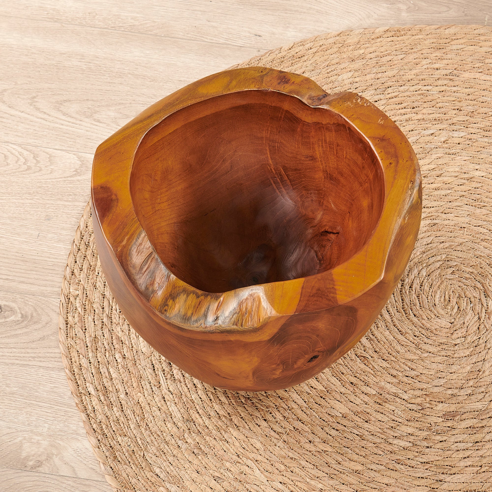 Mangkok Tebal Handcrafted Teak Bowl (11.7" x 11.7" x 8.3")
