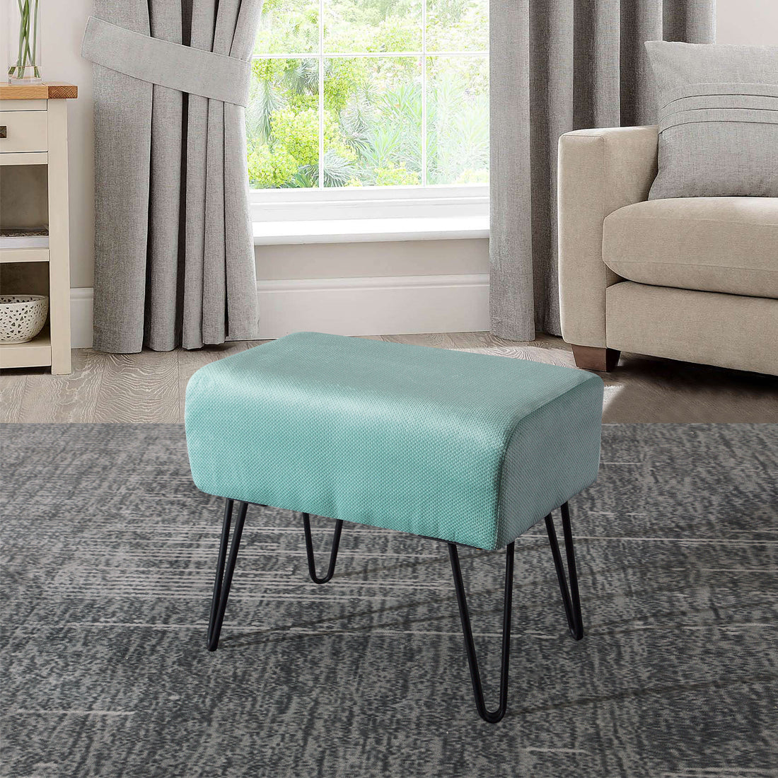 Milliken Plush Ottoman (19" x 13" x 17")