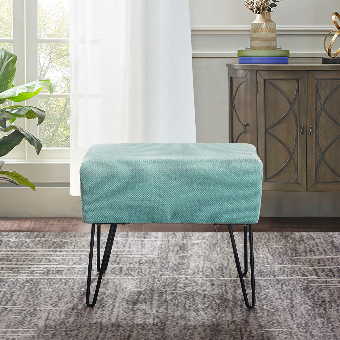 Milliken Plush Ottoman (19" x 13" x 17")