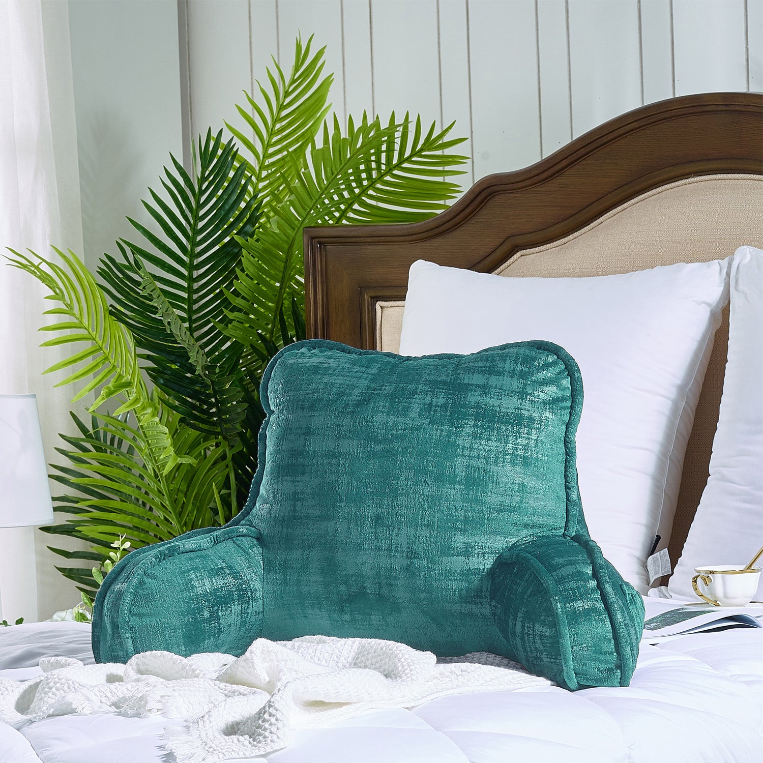 Textured Velvet Bedrest Pillow (20"x18"x17")