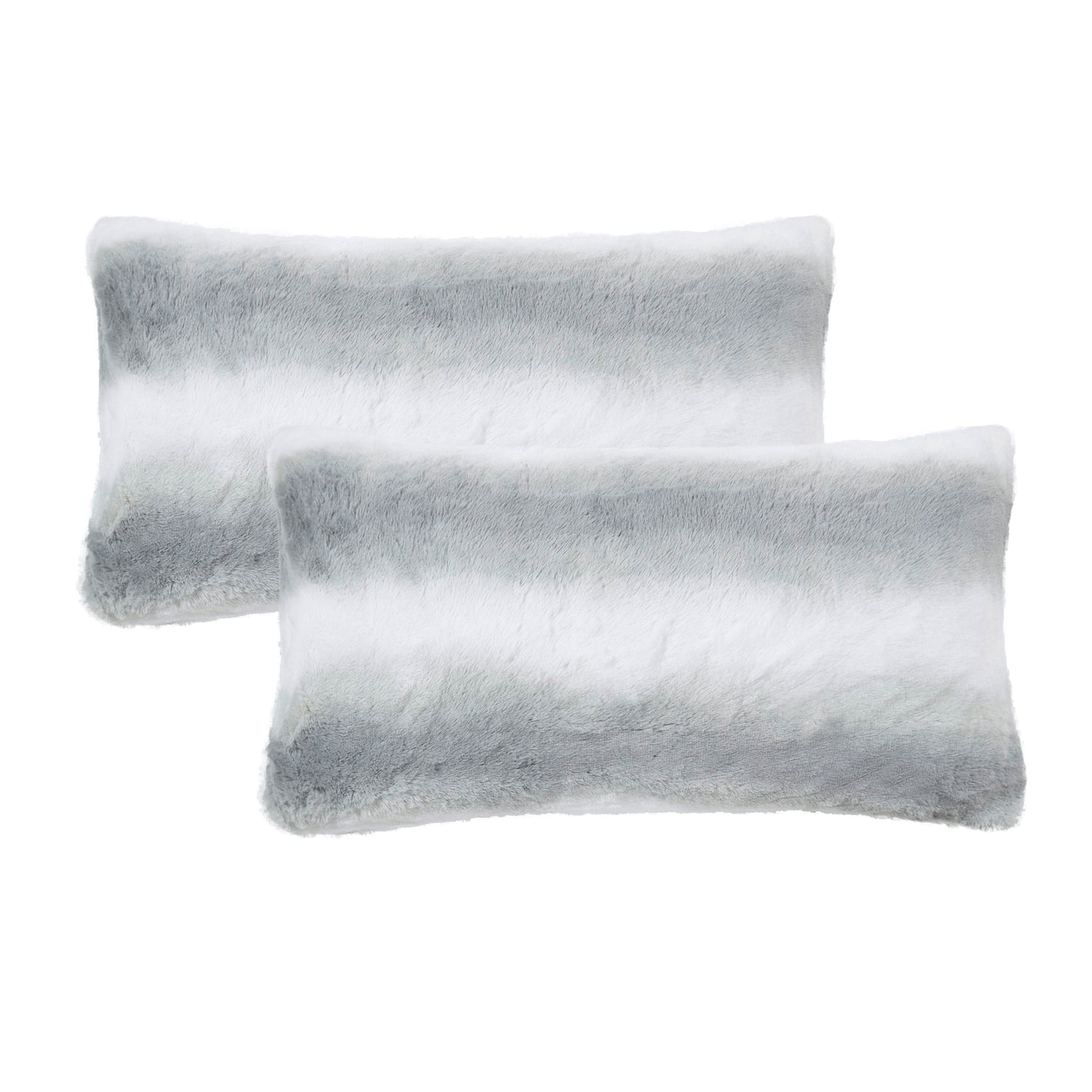Beckie Stripe Faux Fur 2 Piece Decorative Pillow Covers (14" x 26")