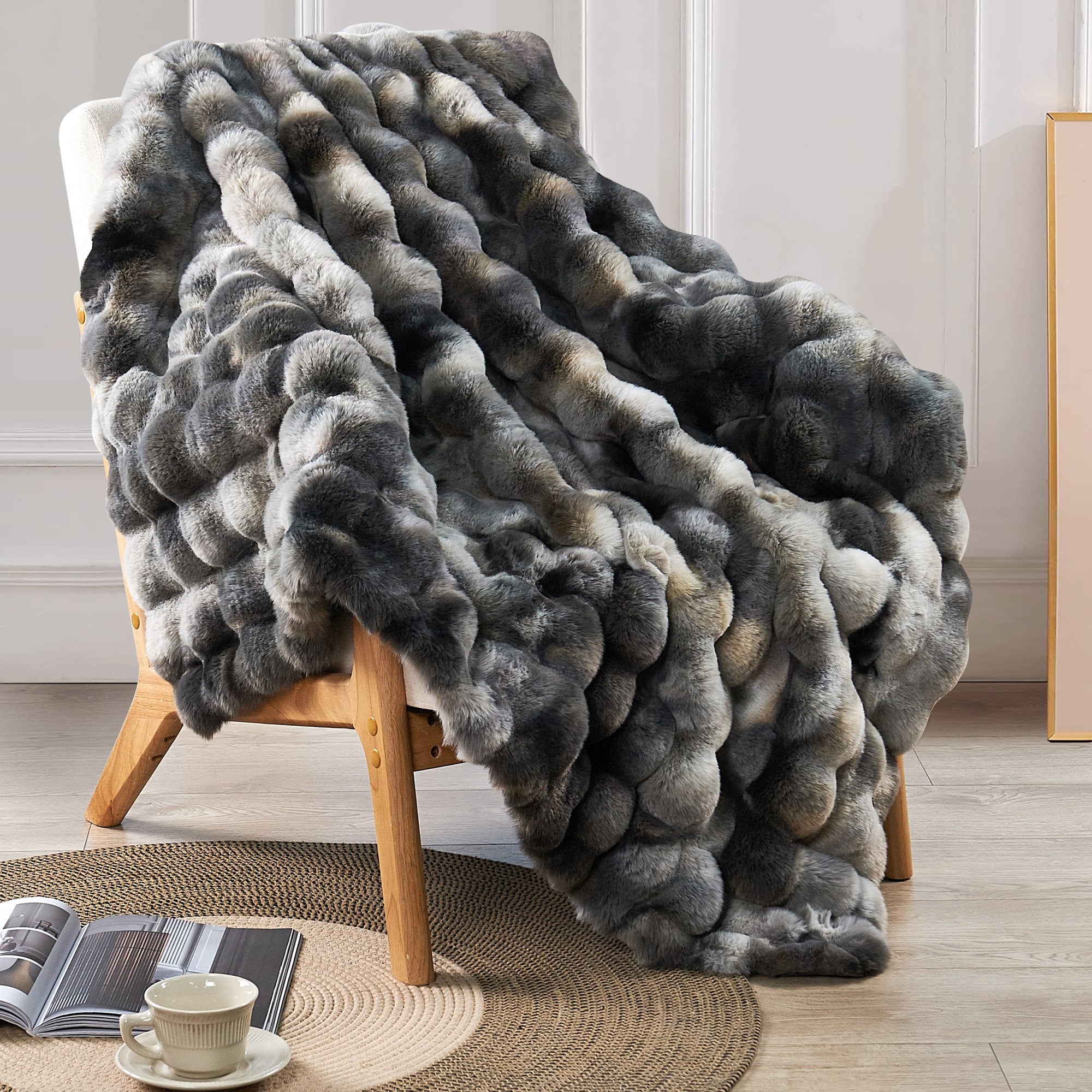 Tie-Dyeing Heavy Faux Fur Throw Blanket (50"x60")