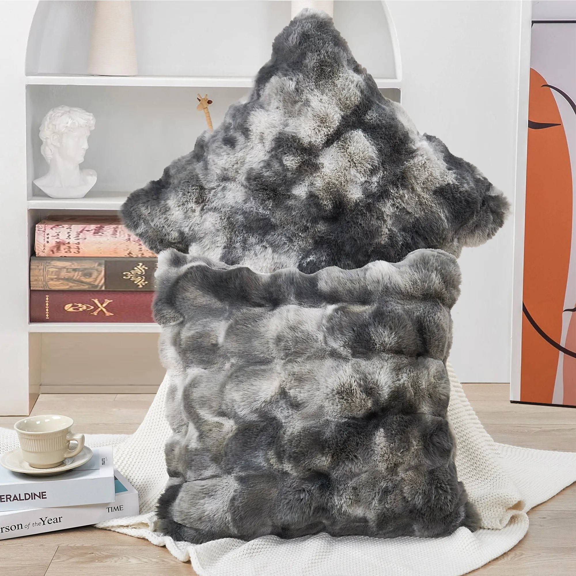 Tie Dyeing Heavy Faux Fur 2 Piece Decorative Pillow Covers (20" x 20")