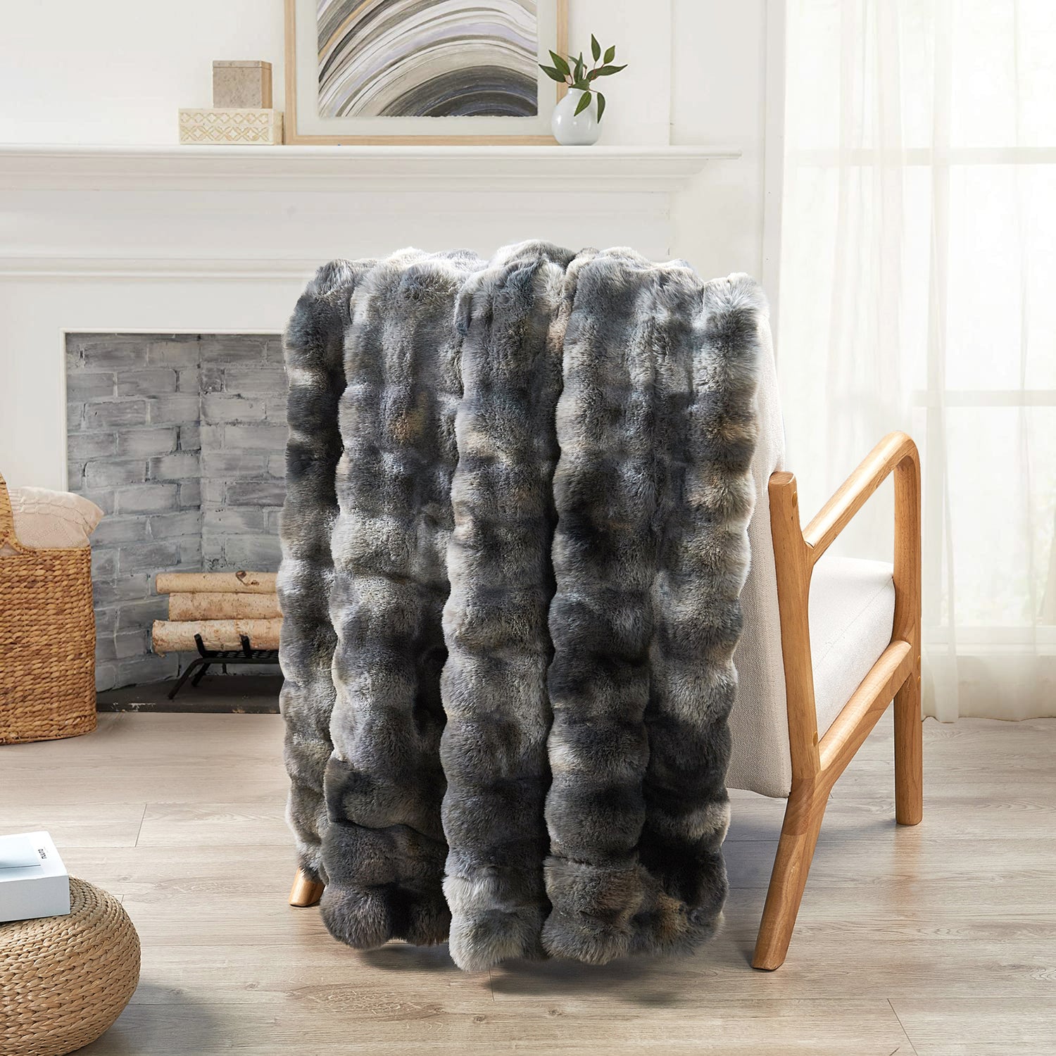 Tie-Dyeing Heavy Faux Fur Throw Blanket (50"x60")