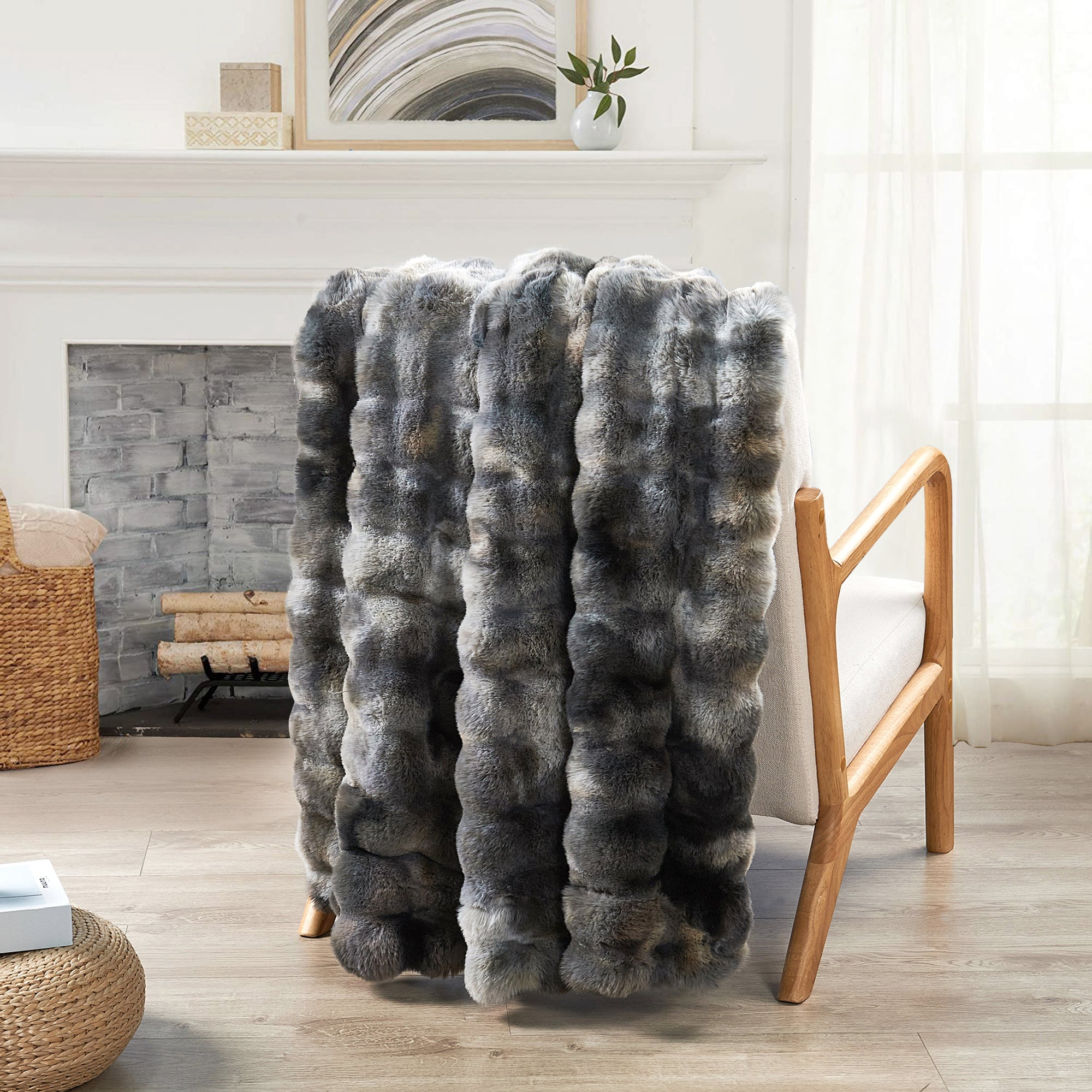 Tie-Dyeing Heavy Faux Fur Throw Blanket (50"x60")
