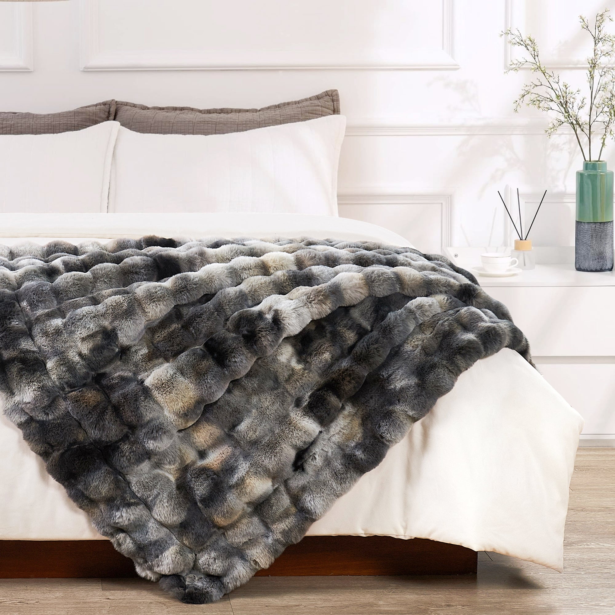 Tie-Dyeing Heavy Faux Fur Throw Blanket (50"x60")