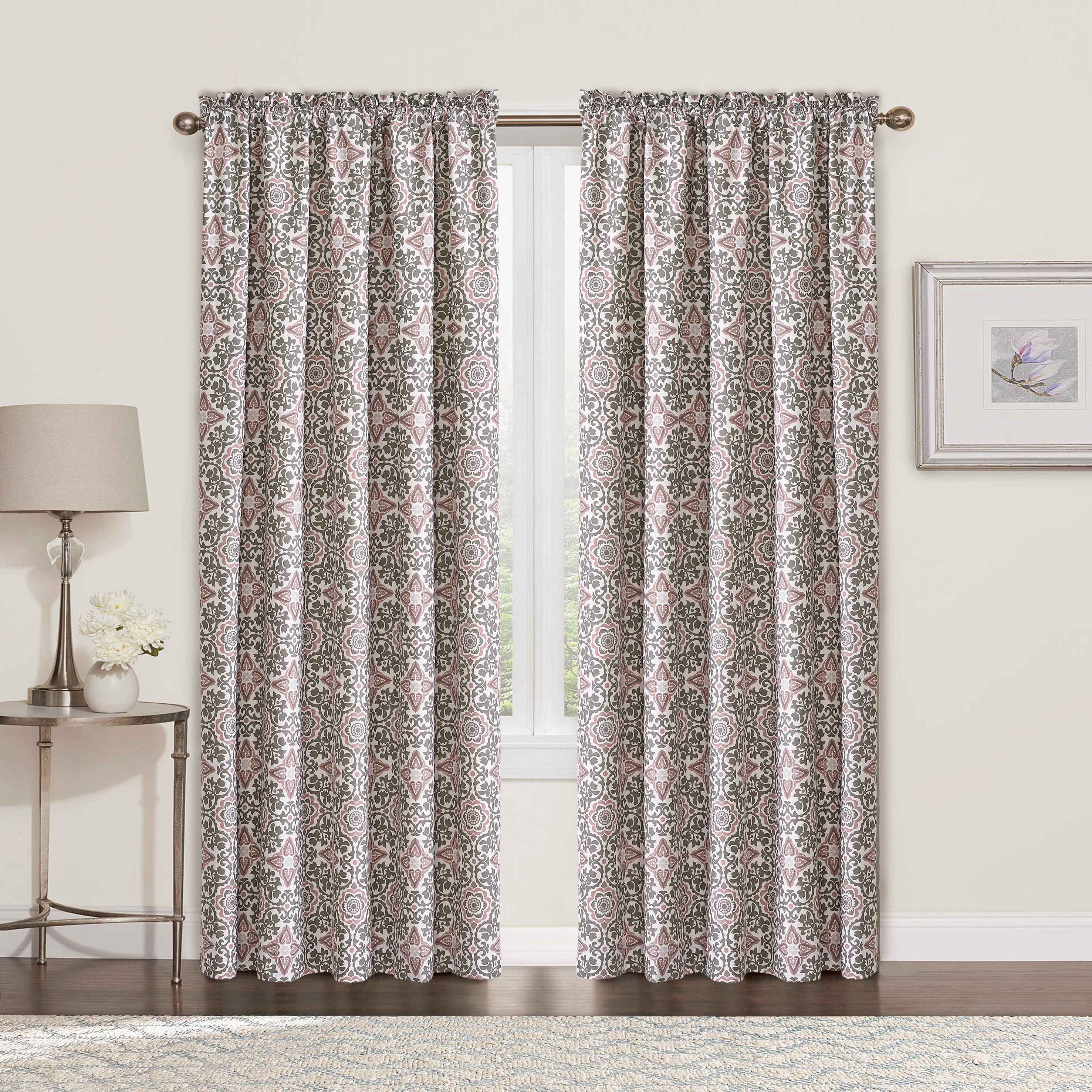 Coventry Printed Microfiber Curtain - Set of 2 (60"x84")