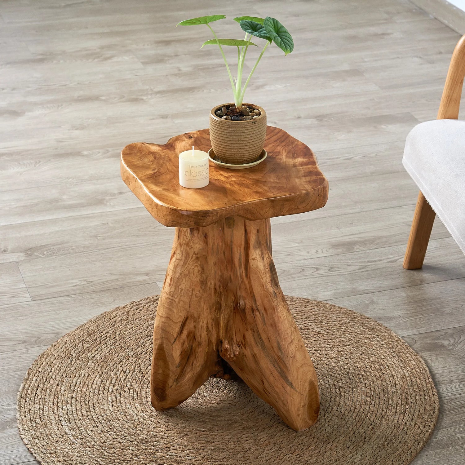 Cedar Wood Flower Stand End Table (13.5" x 15.5" x 19.5")