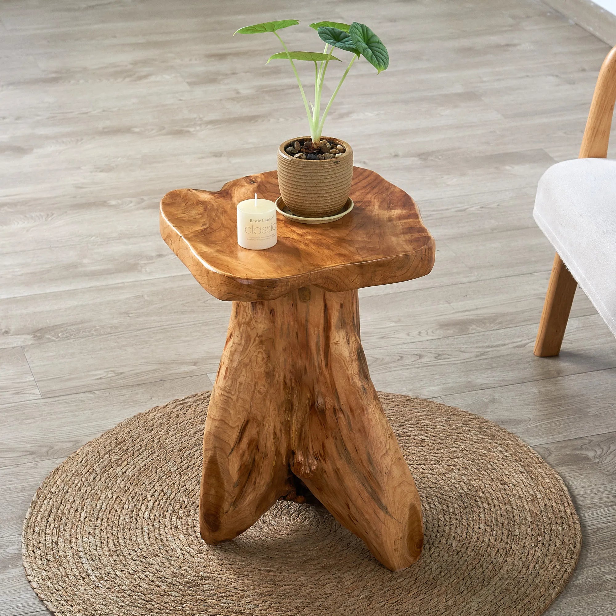 Cedar Wood Flower Stand End Table (13.5" x 15.5" x 19.5")