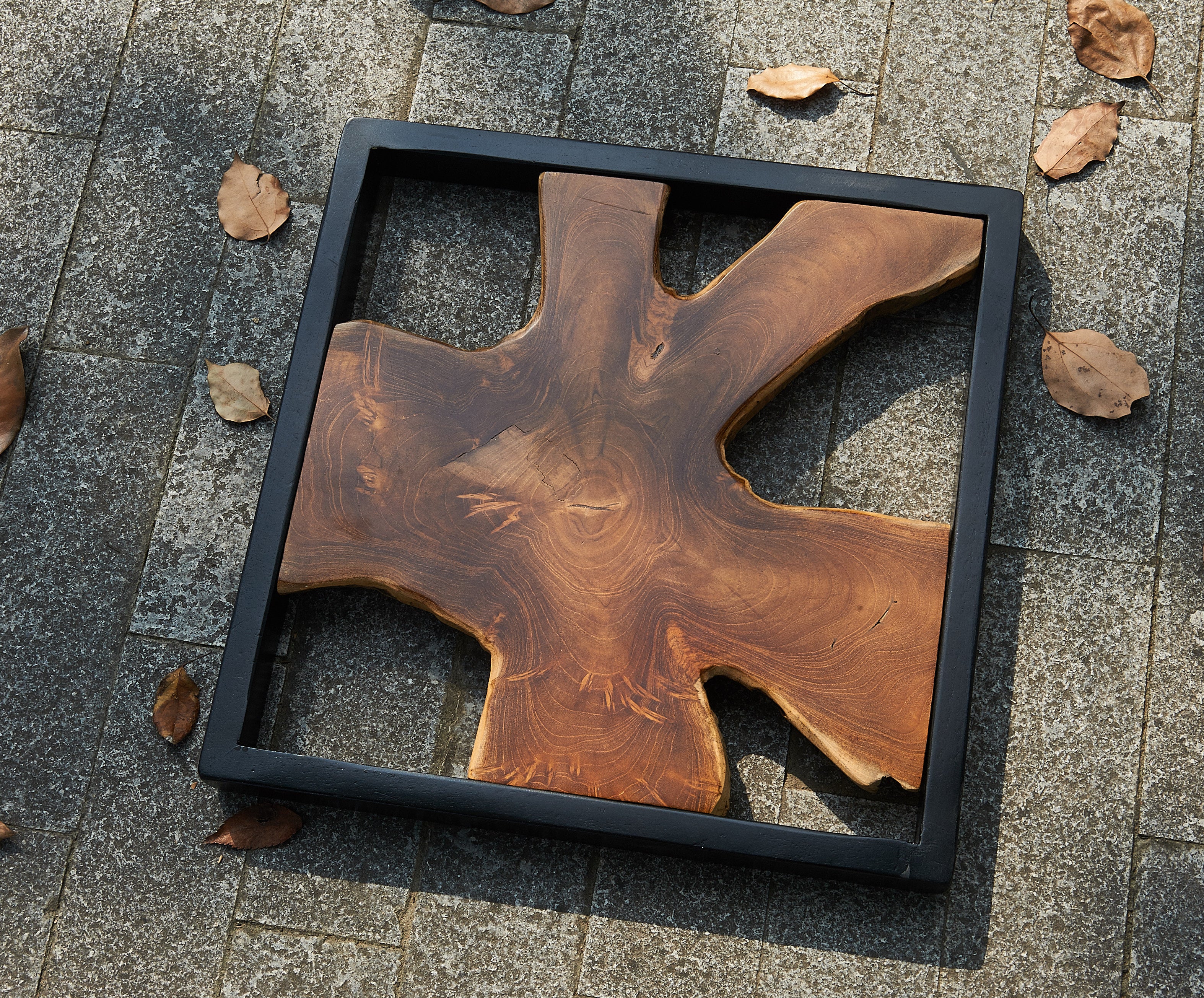 Vertical Ampyang Teak Wall Art (17" x 17" x 1.6")