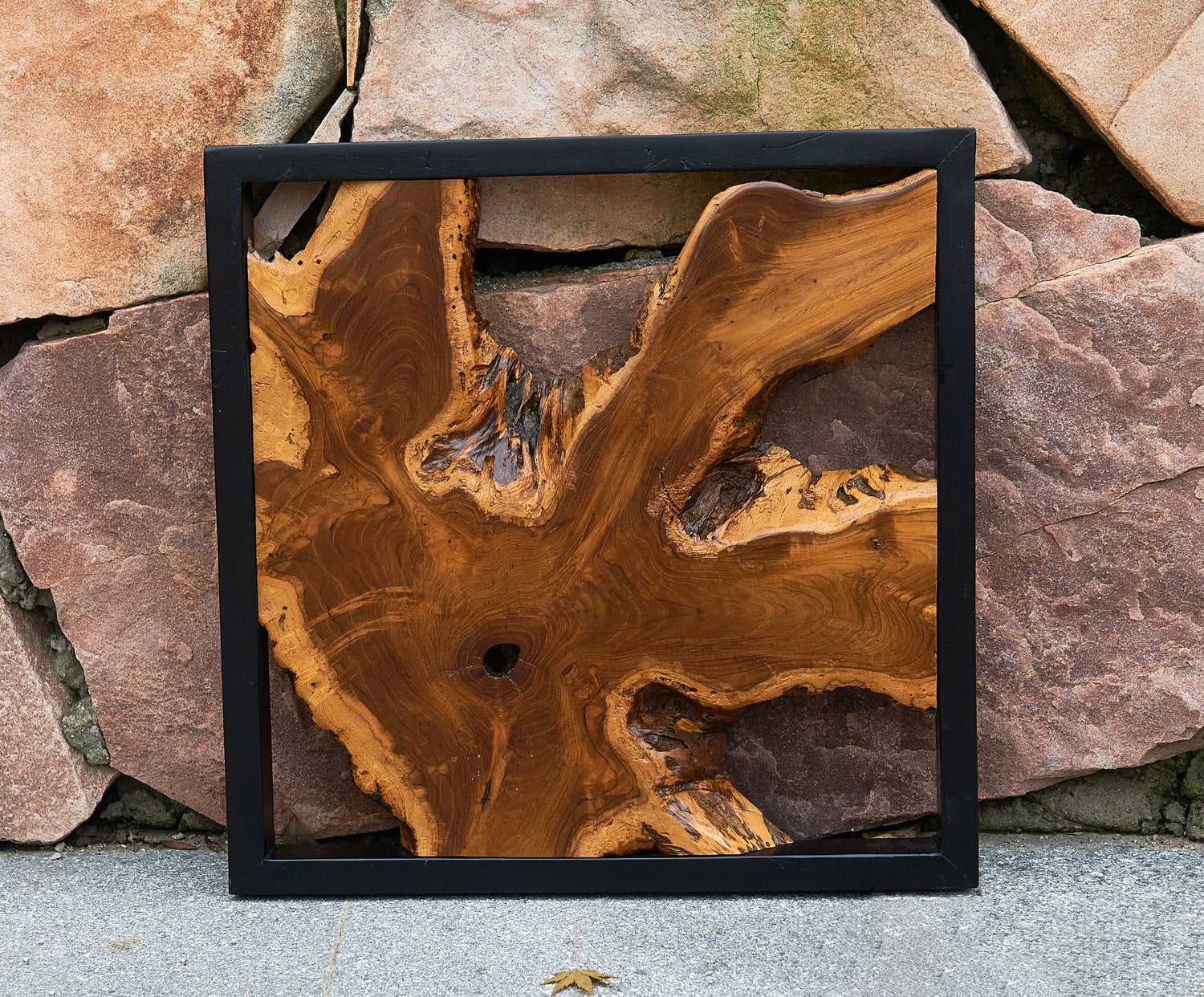Vertical Ampyang Teak Wall Art (17" x 17" x 1.6")