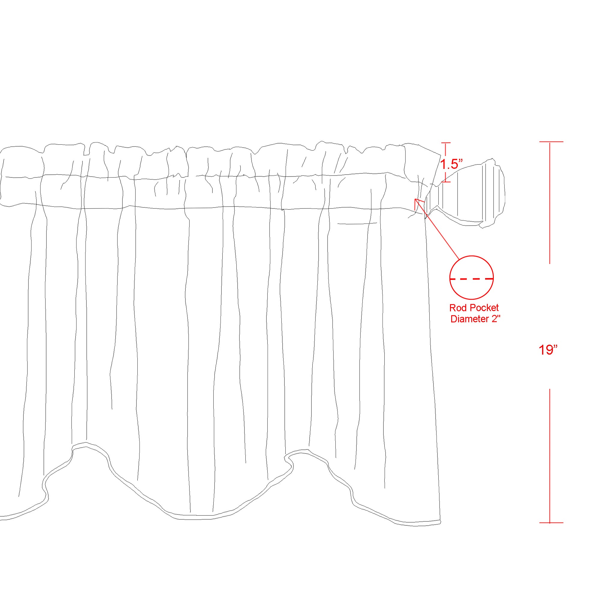 Rose Embroidered Valance (19"x60")