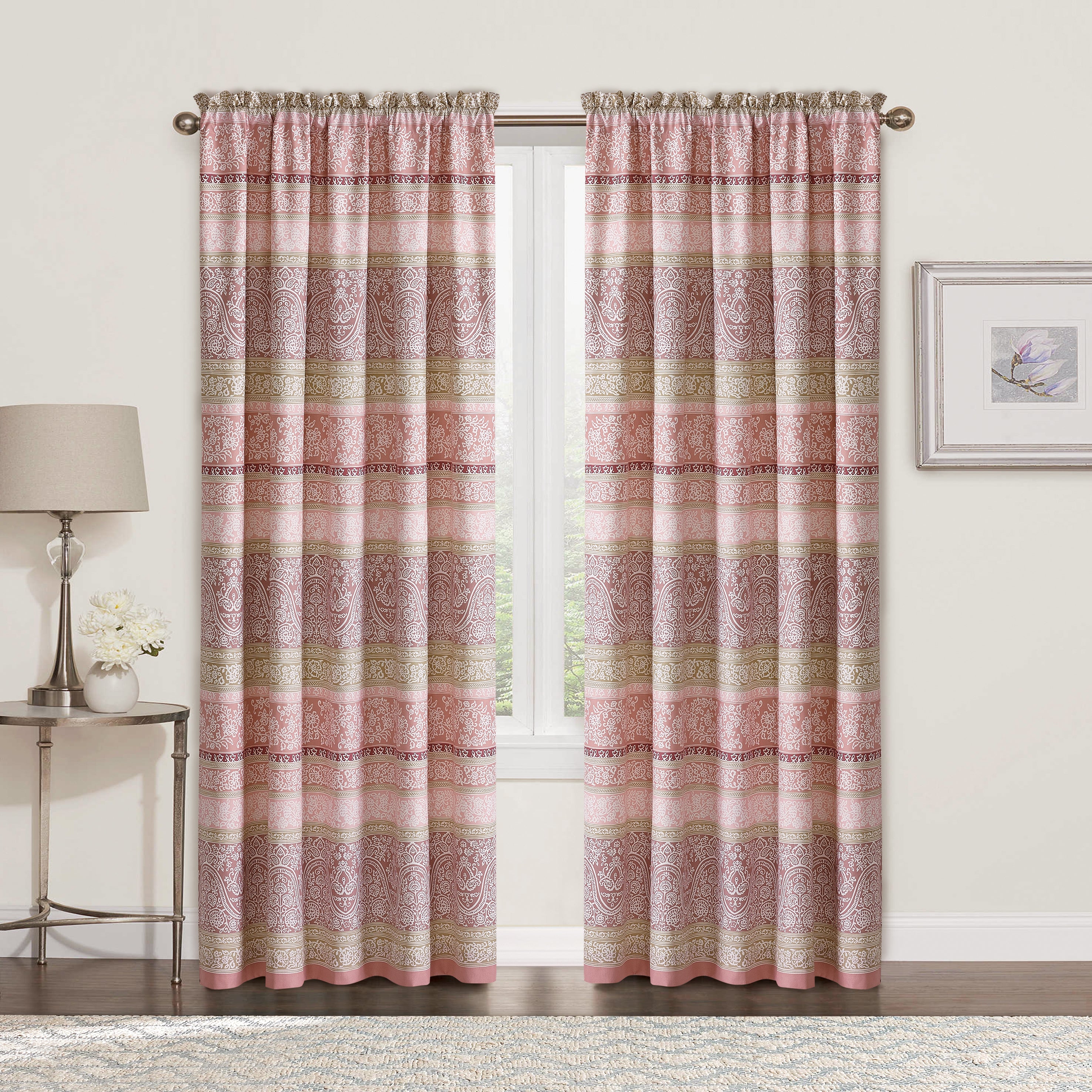 Marchesa Printed Microfiber Curtain - Set of 2 (60"x84")