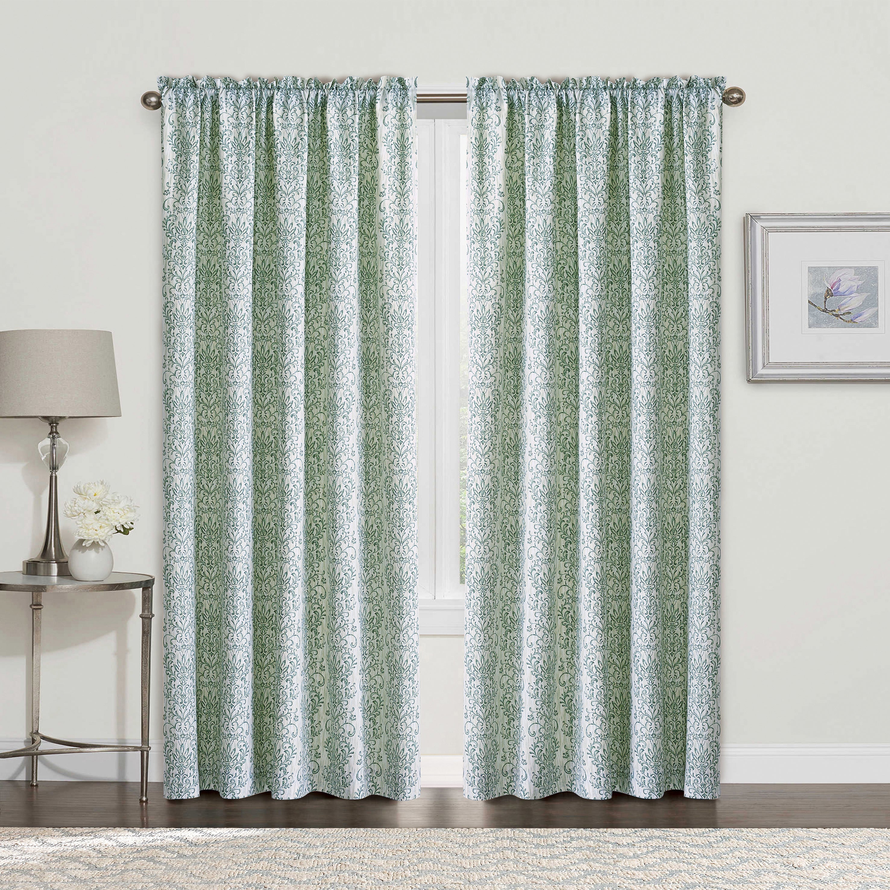 Mayfair Printed Microfiber Curtain - Set of 2 (60"x84")