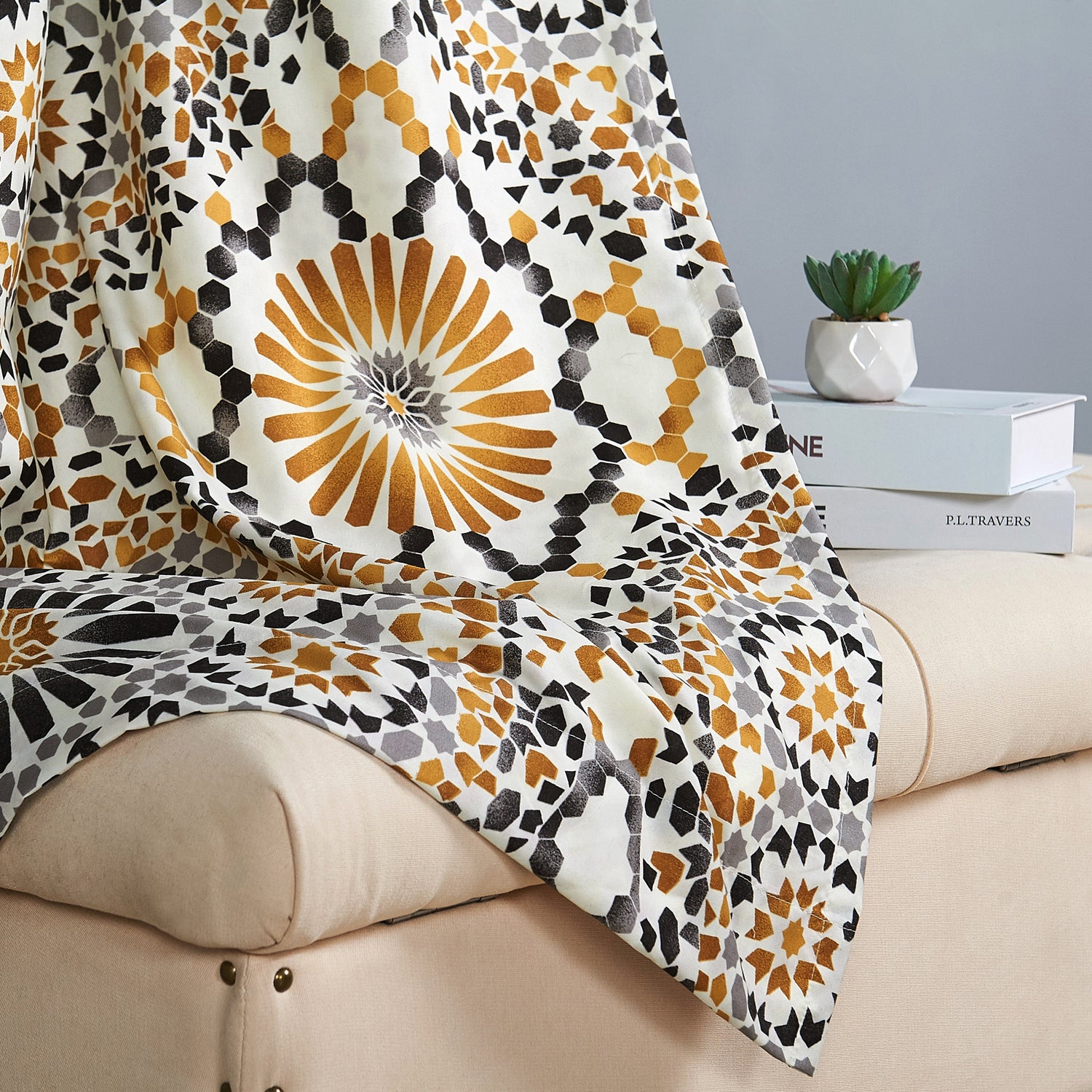 Tradewinds Printed Microfiber Curtain - Set of 2 (60"x84")