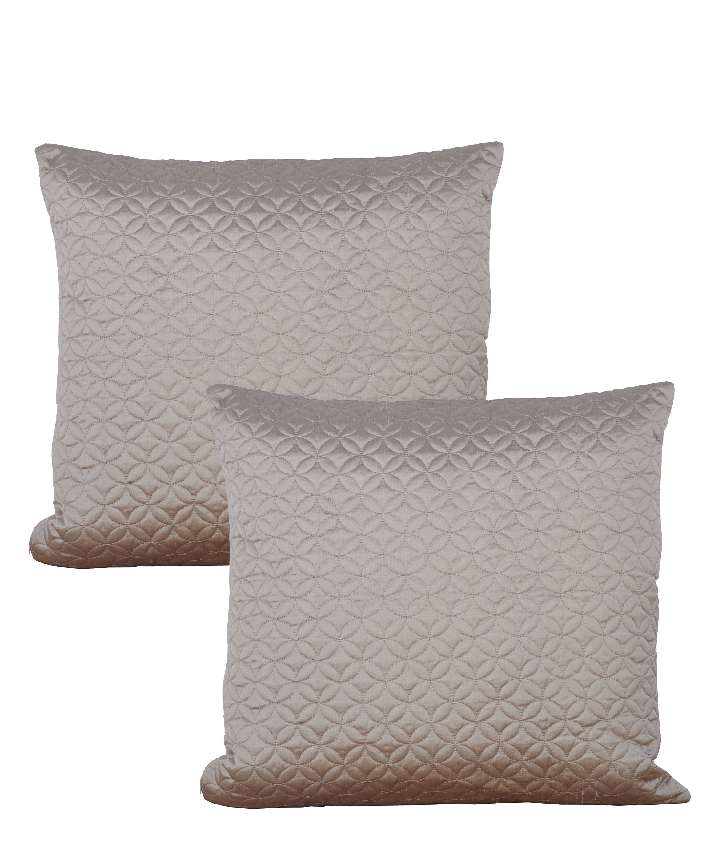 Marquesa Circile Embroidery Silk 2 Piece Decorative Pillow Covers (20" x 20")