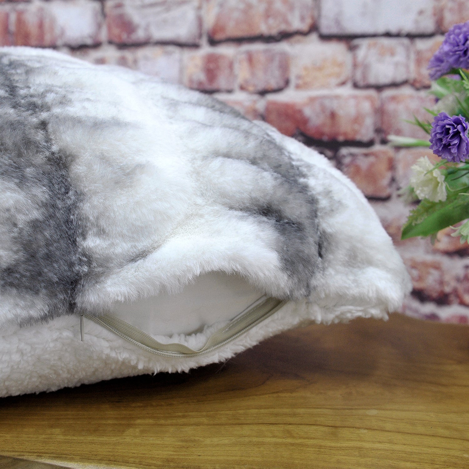 Faux fur Shar Pei 2 Piece Decorative Pillow Covers (20" x 20")