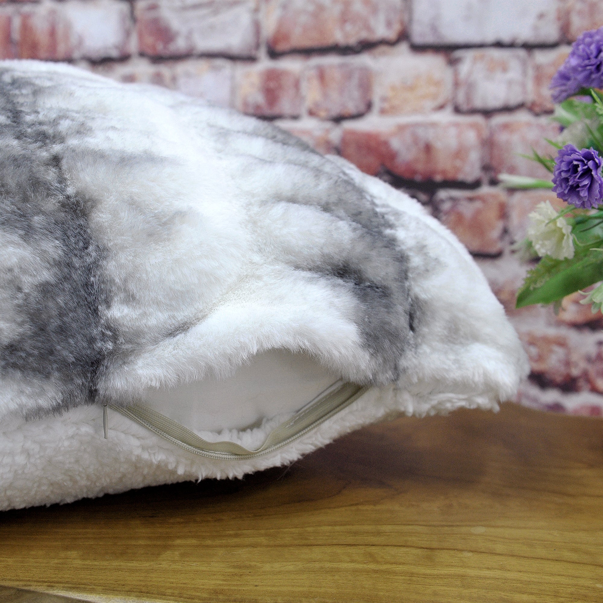 Faux fur Shar Pei 2 Piece Decorative Pillow Covers (20" x 20")