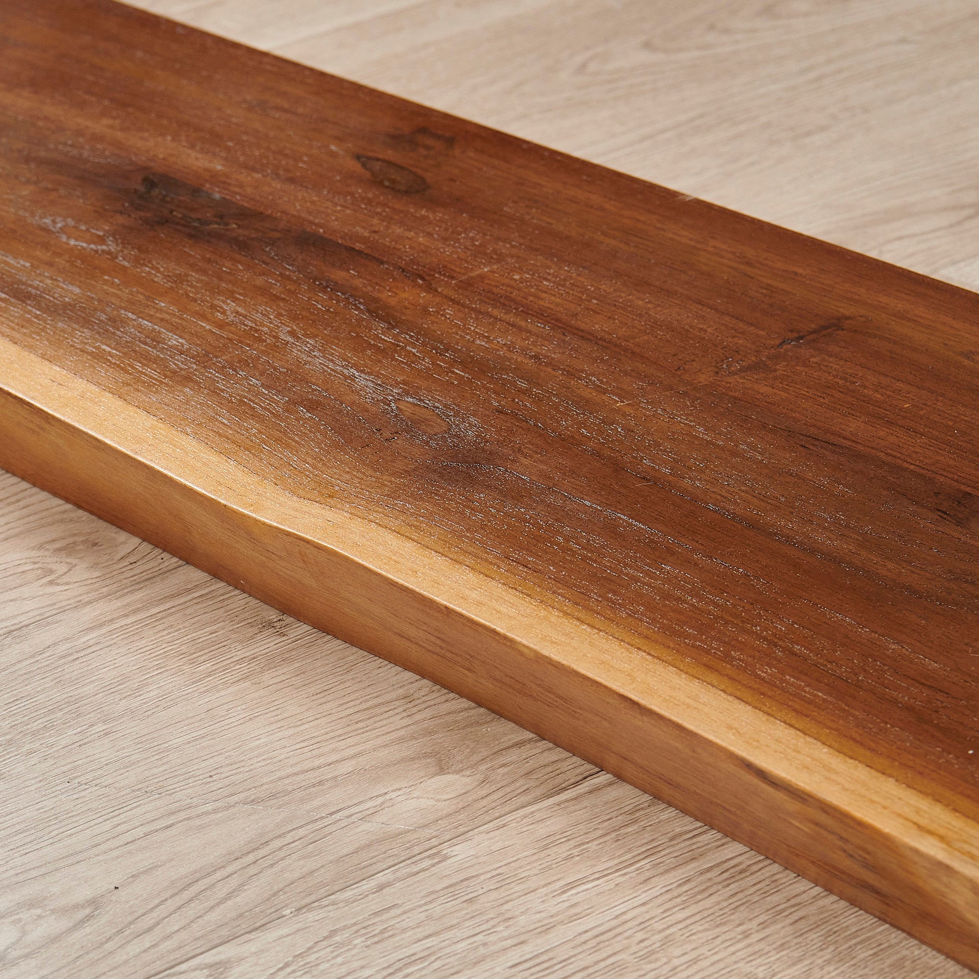 Teak Shelf With Live Edge