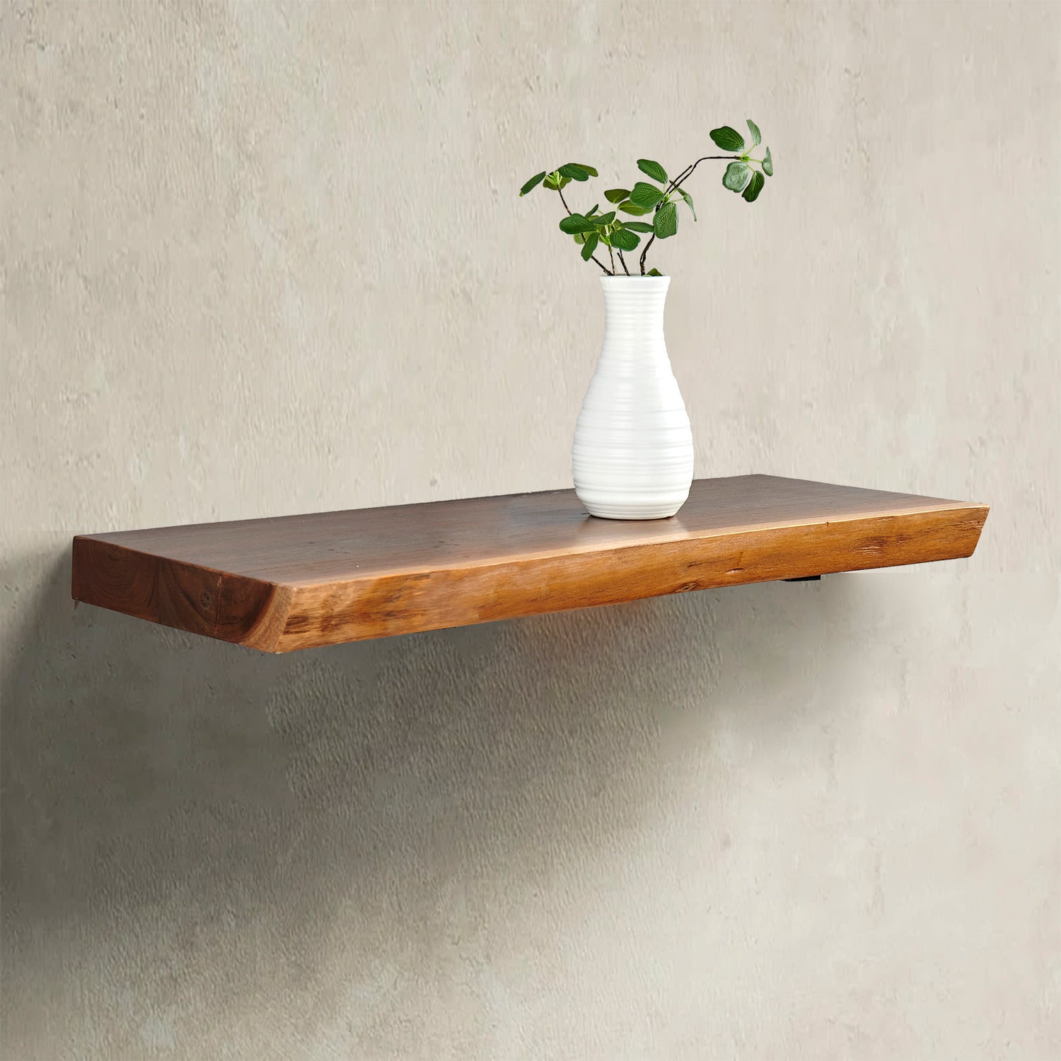 Teak Shelf With Live Edge