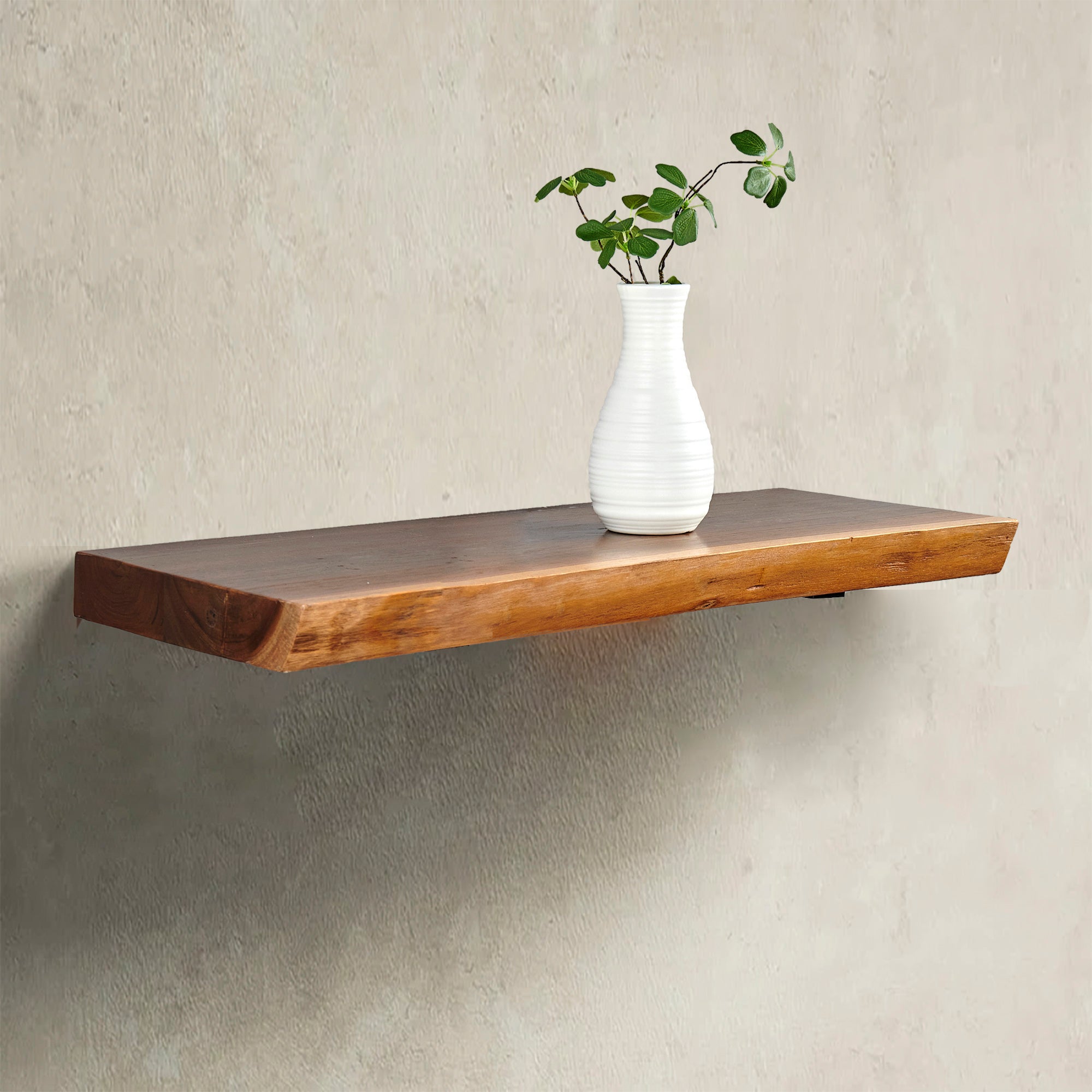 Teak Shelf With Live Edge