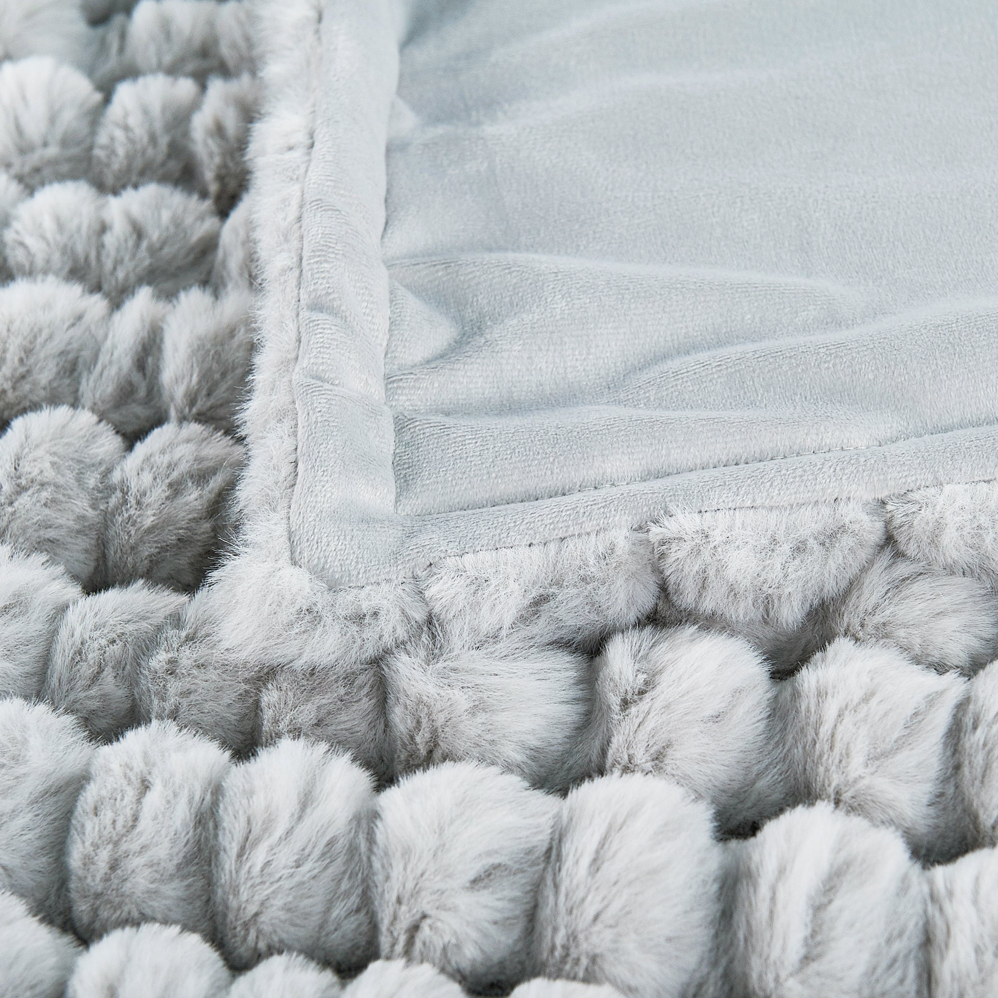 Spandex Striped Heavy Rabbit Faux Fur Throw Blanket (50"x60")