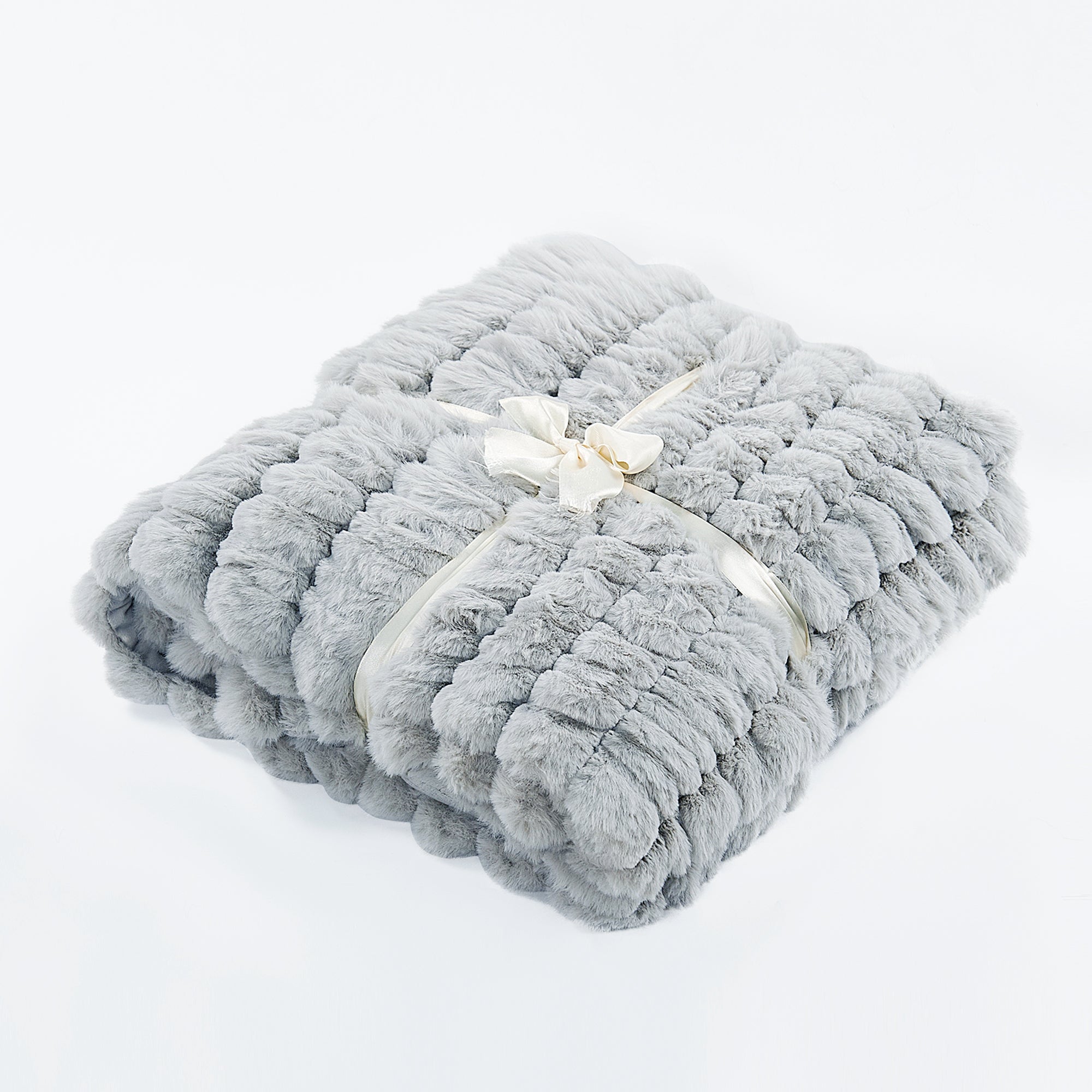 Spandex Striped Heavy Rabbit Faux Fur Throw Blanket (50"x60")