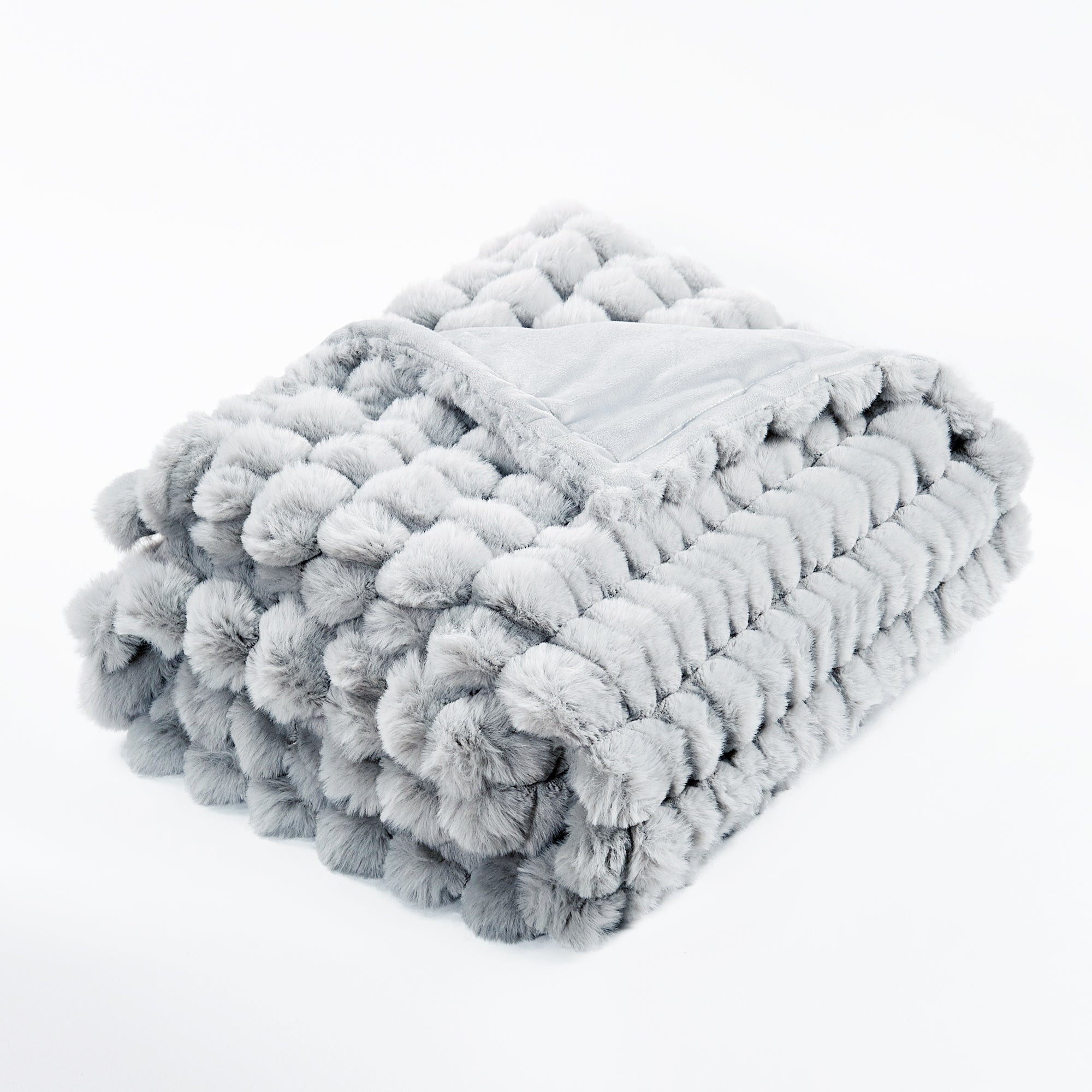 Spandex Striped Heavy Rabbit Faux Fur Throw Blanket (50"x60")