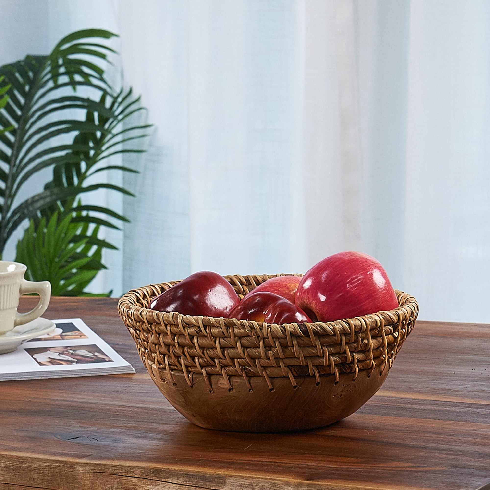 Sonic Handcrafted Teak Round Bowl (9.8" x 9.8" x 3.5")
