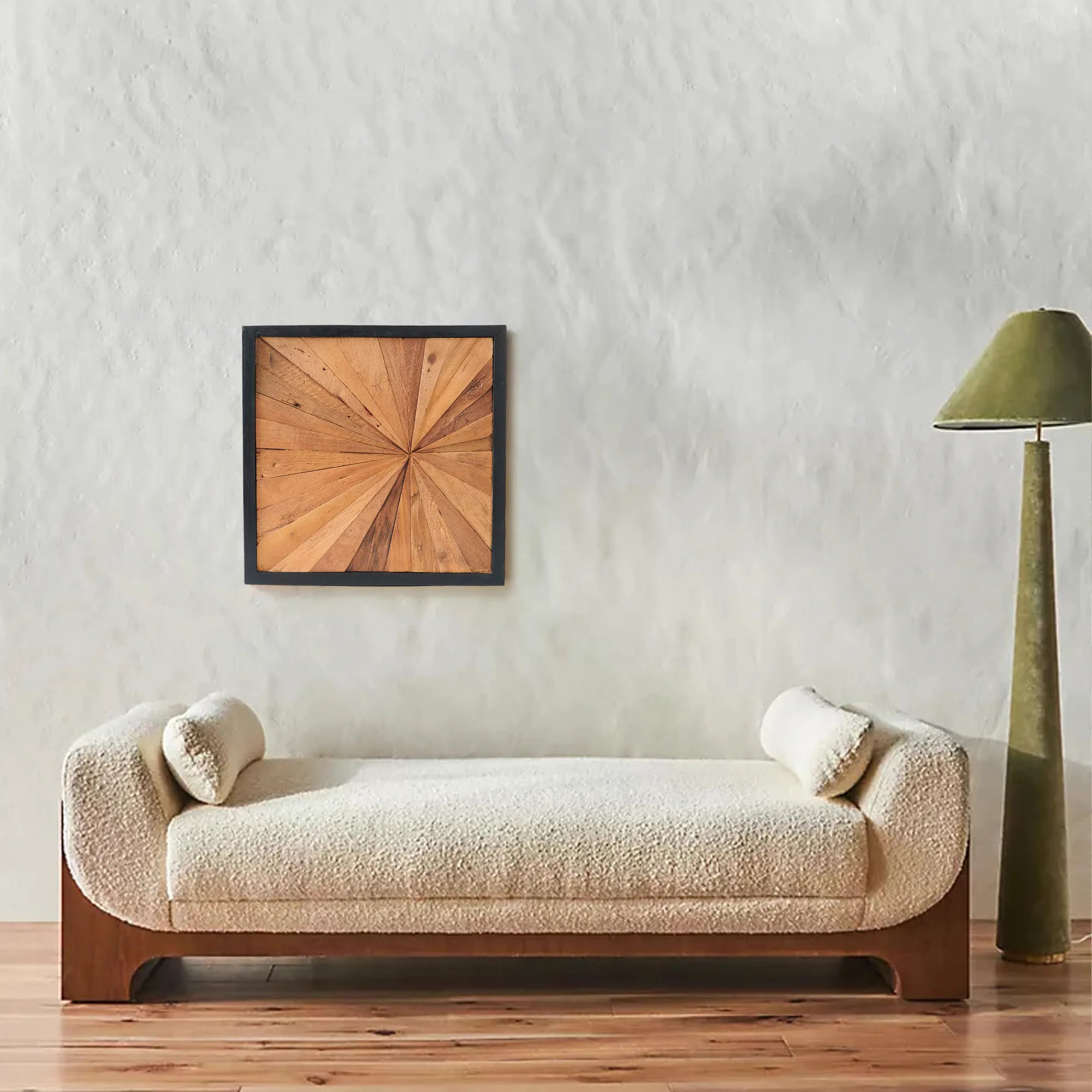 Sunrise Teak Wood Wall Art (17" x 17" x 1.6")