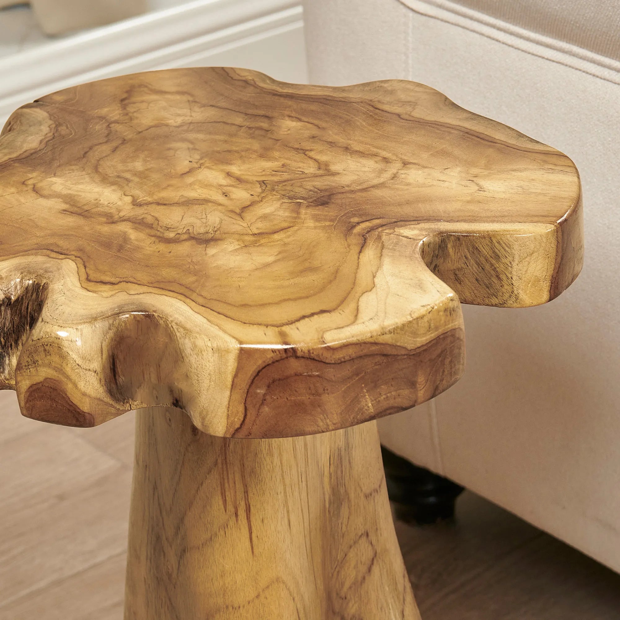 Teak Wood End Table - 15.5" x 15.5" x 19.5"