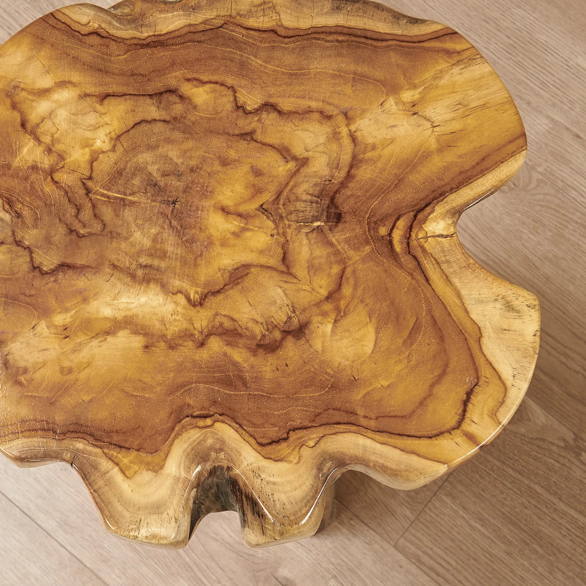 Teak Wood End Table - 15.5" x 15.5" x 19.5"