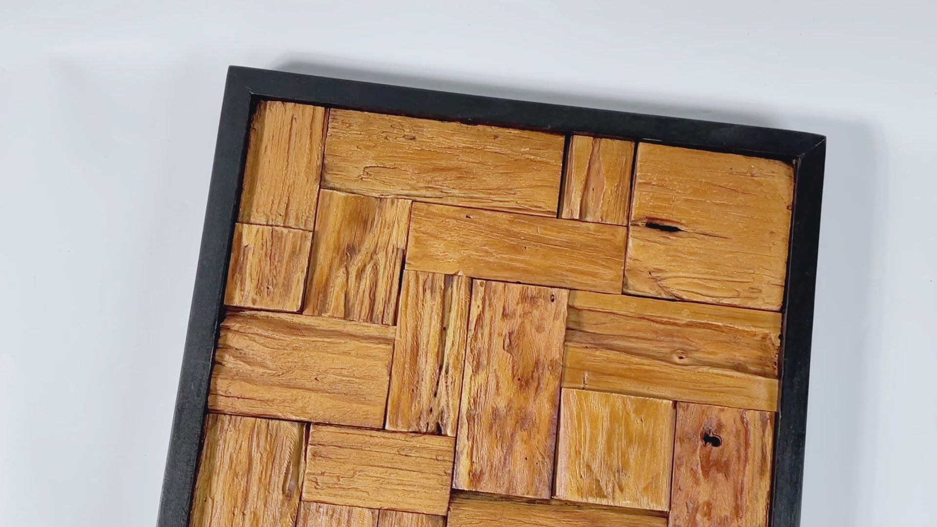 Square New Simetris Teak Wall Art (17" x 17" x 1.6")