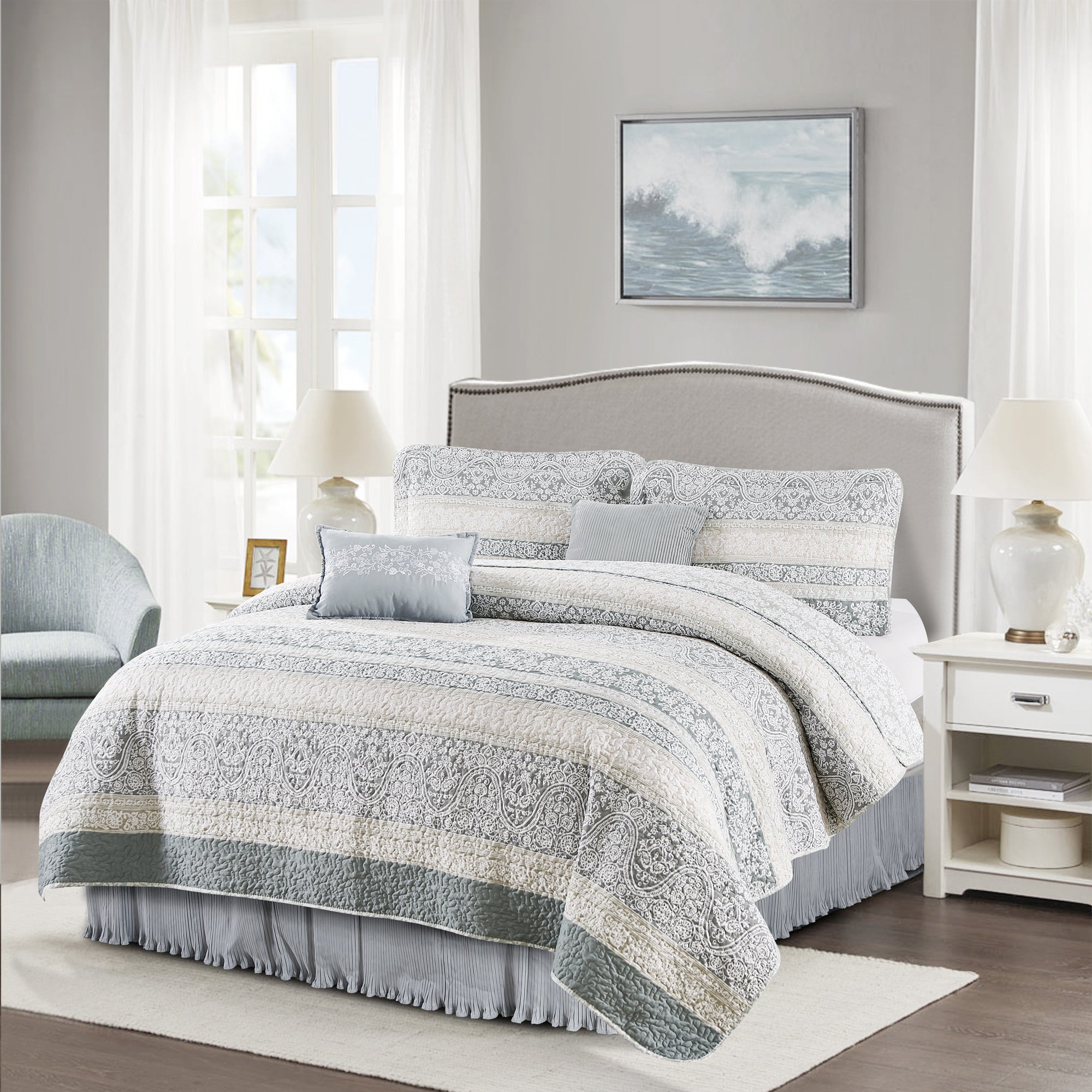 6 Piece Marchesa Printed Microfiber Quilts Set