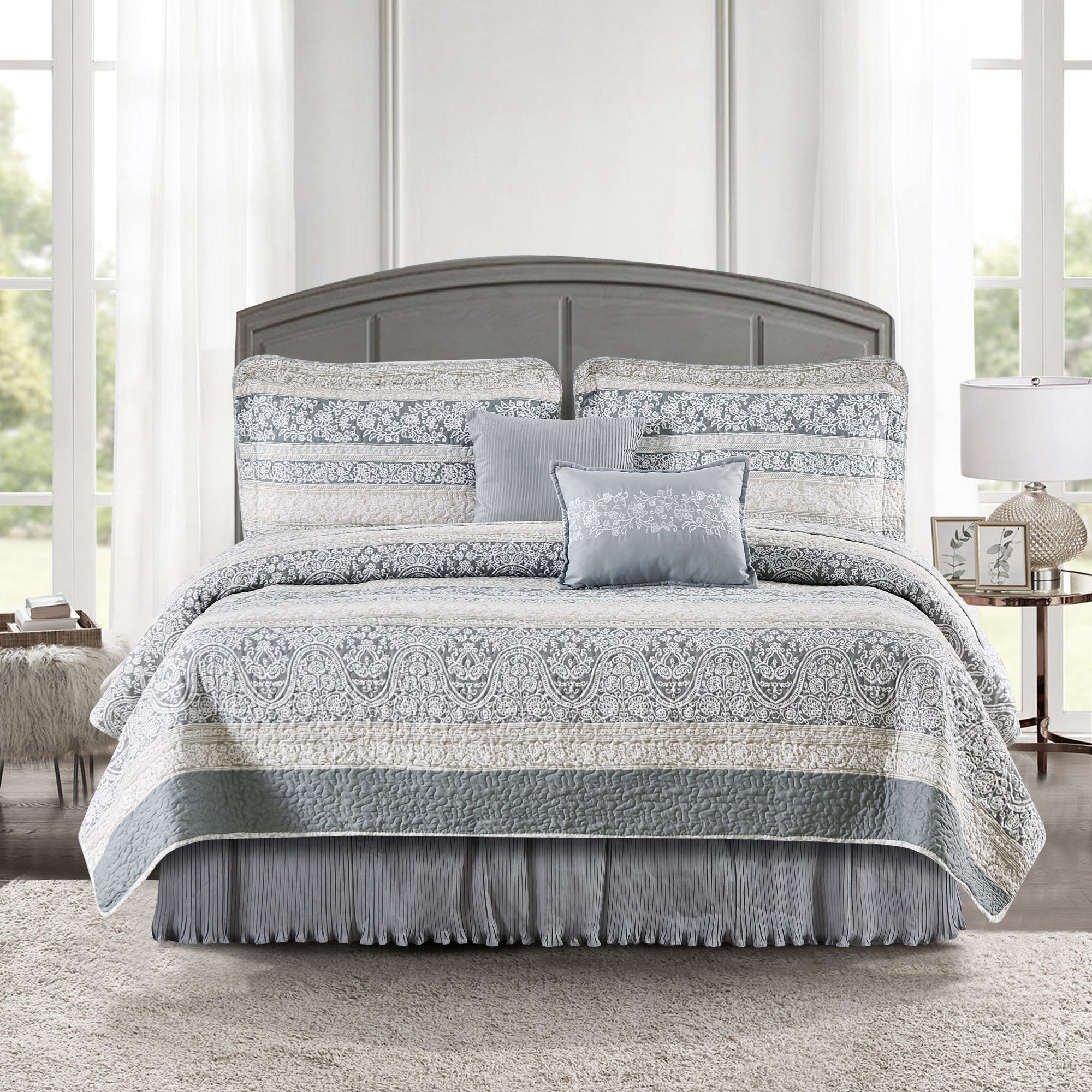 6 Piece Marchesa Printed Microfiber Quilts Set