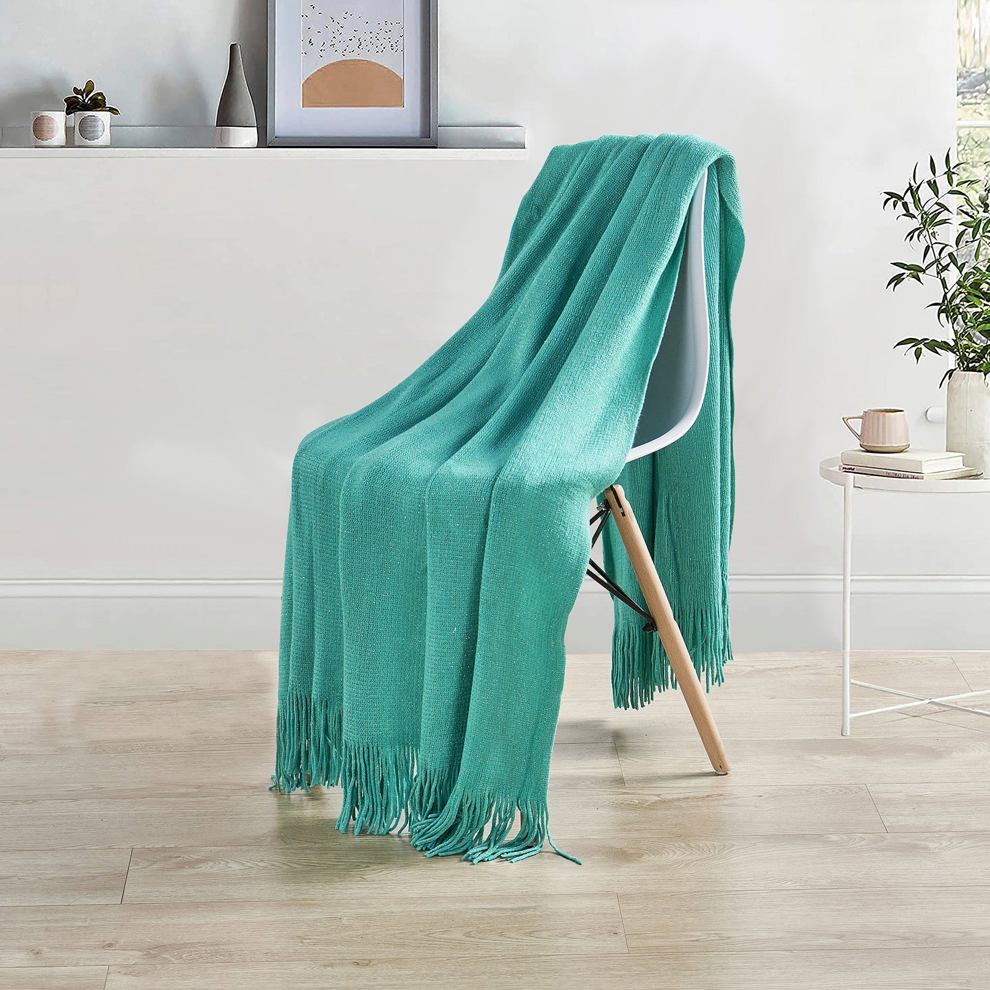 Knitted Glitter Throw Blanket (50"x60")