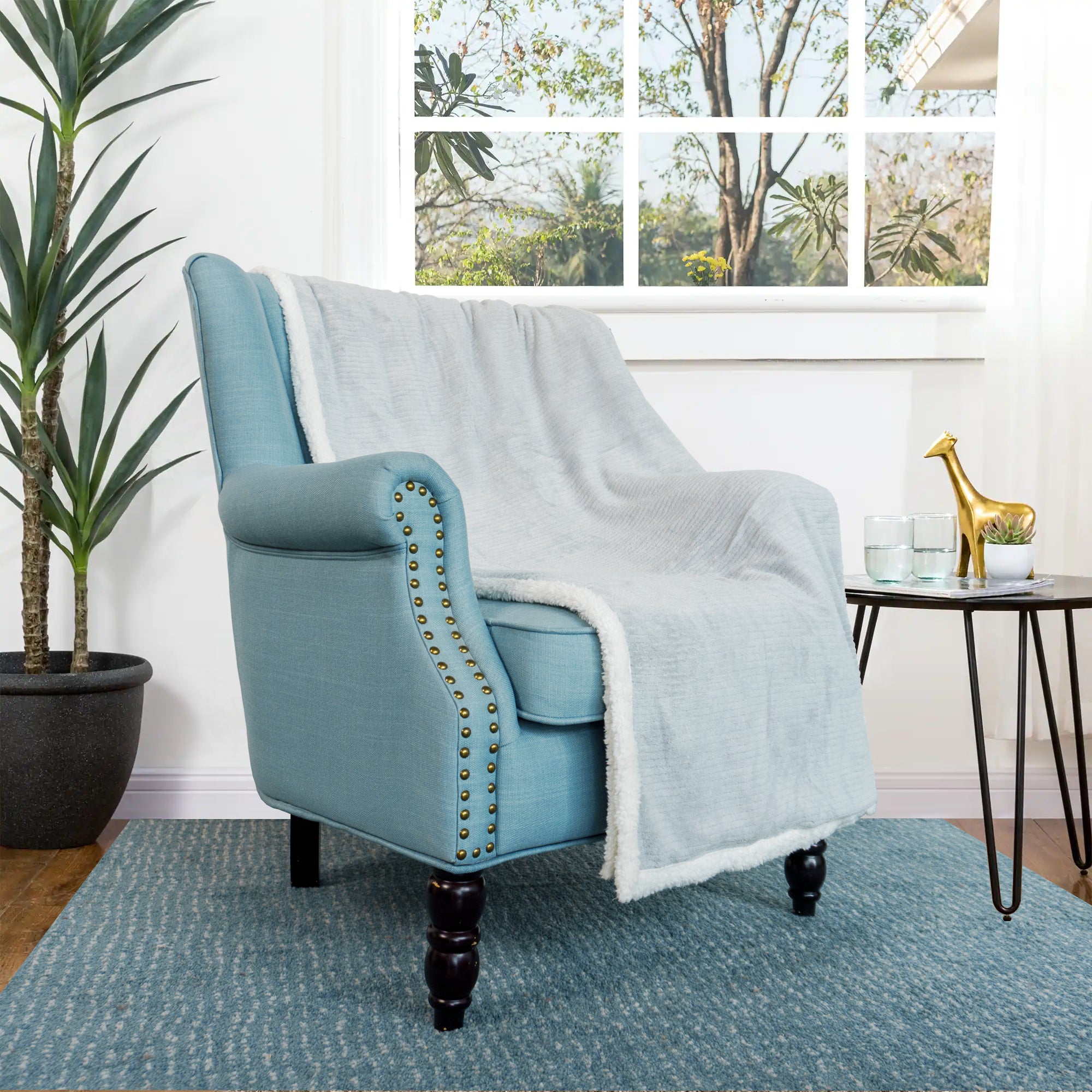 Tangier Throw Blanket - Silver Grey (50"x70")
