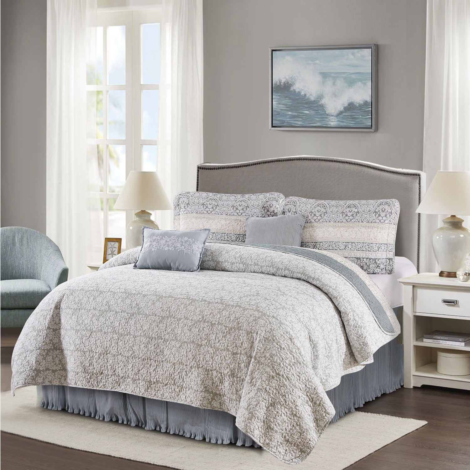 6 Piece Marchesa Printed Microfiber Quilts Set