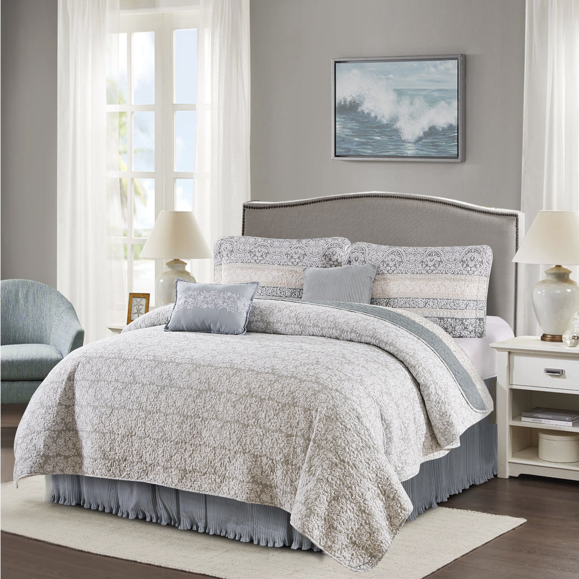 6 Piece Marchesa Printed Microfiber Quilts Set