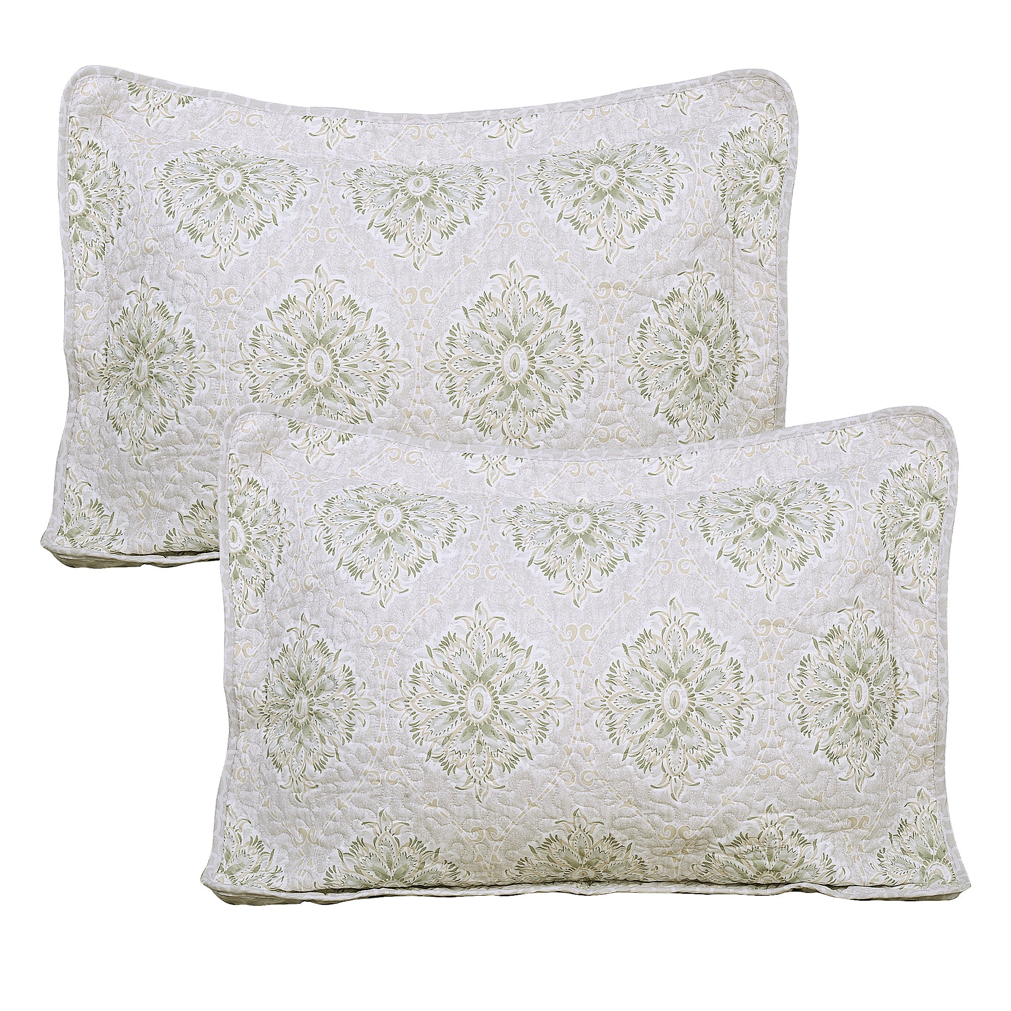 5 Piece Bloom Medallion Printed Microfiber Quilt Bedspread Set