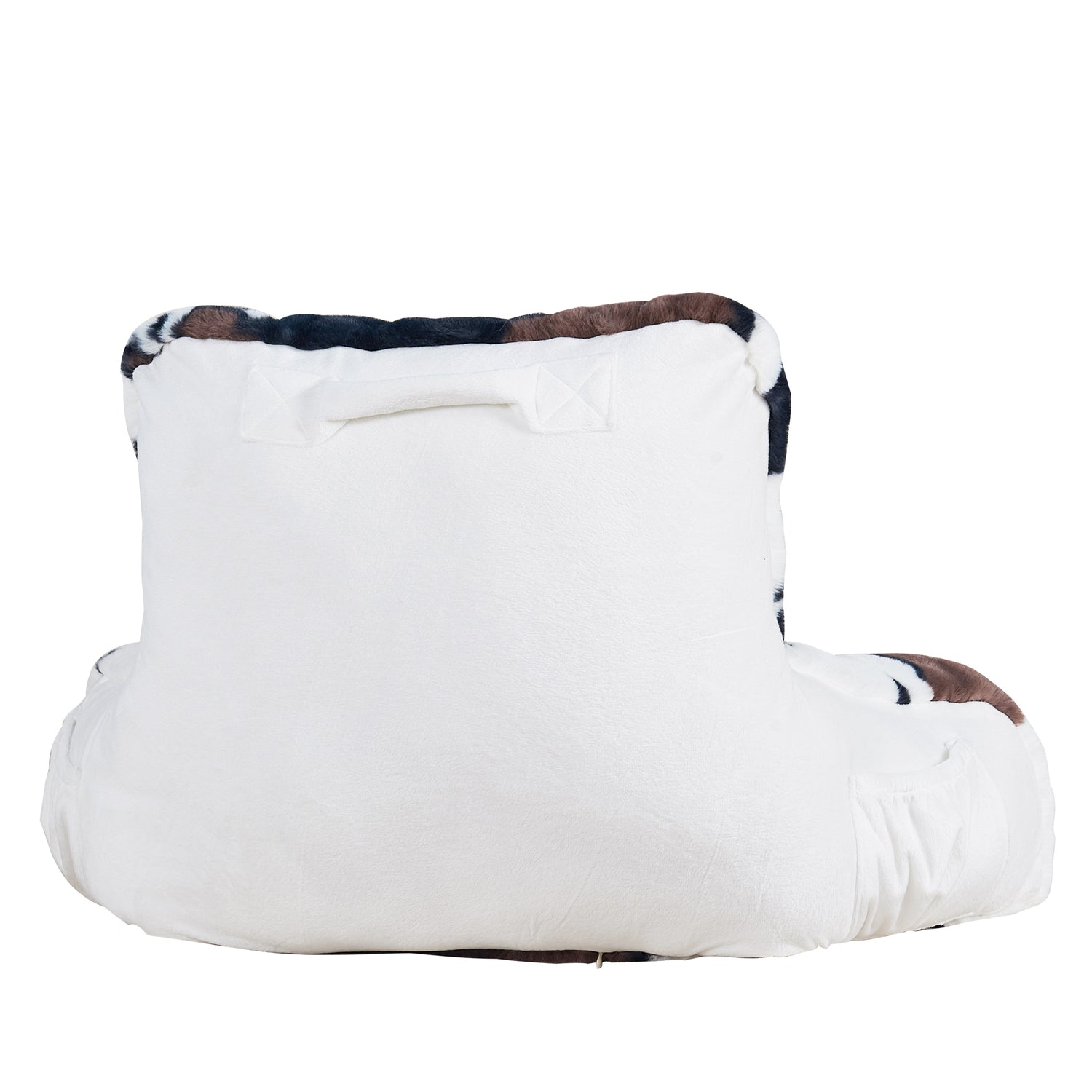 Cows Flowers Faux Fur Bedrest Pillow (20"x18"x17")