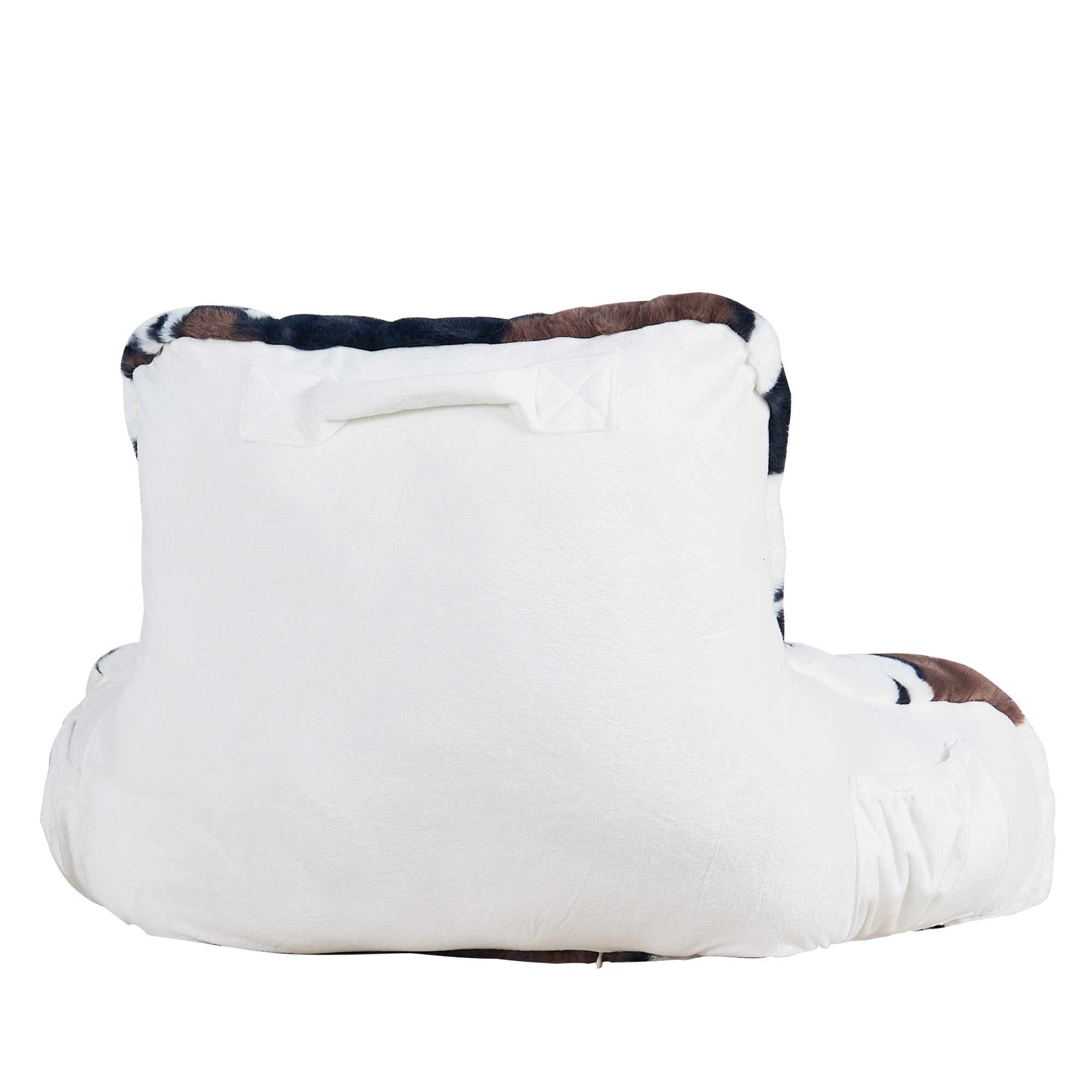 Cows Flowers Faux Fur Bedrest Pillow (20"x18"x17")